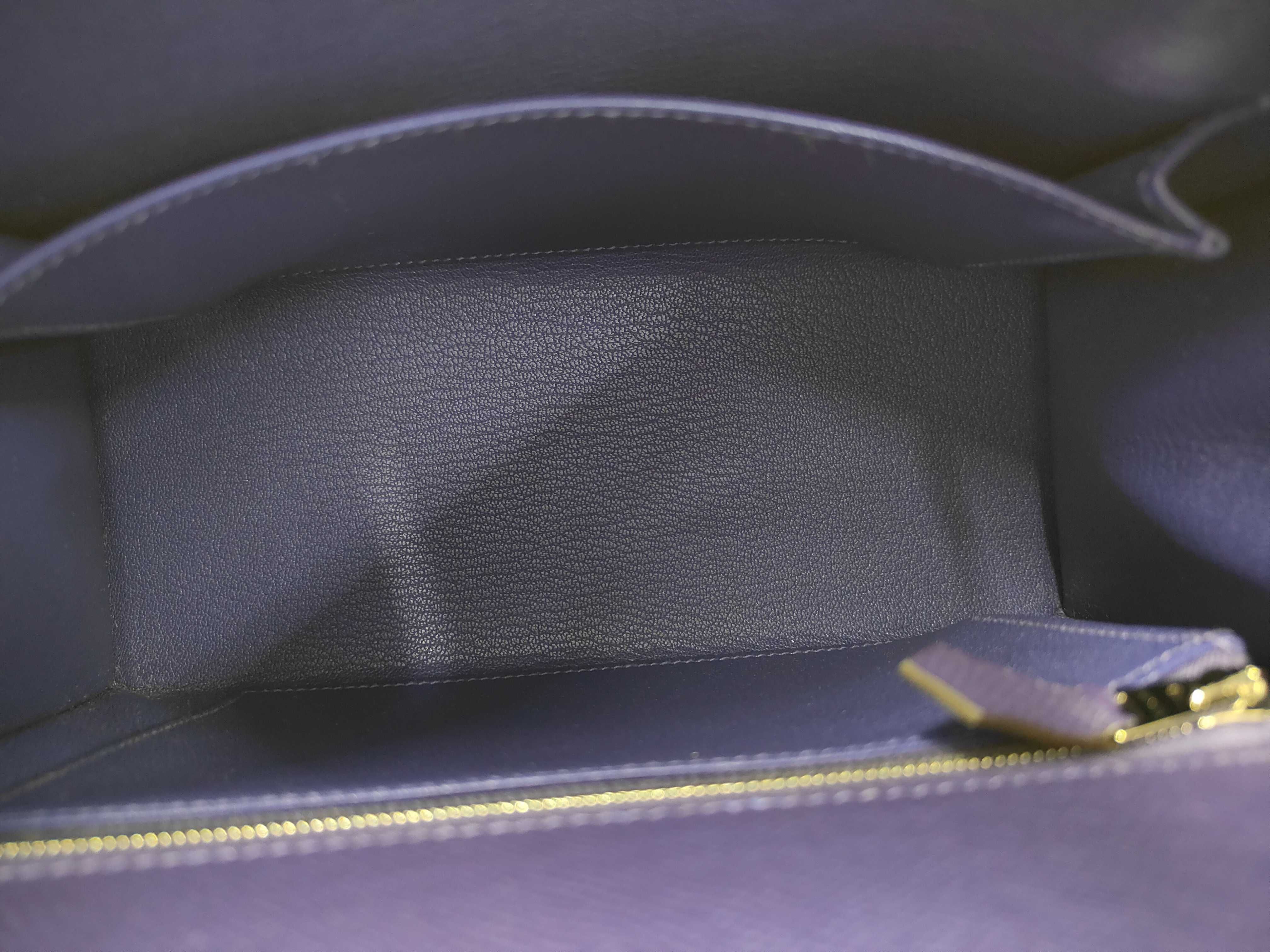 Kelly 25 Epsom purple handbag with silver hardware (G stamp) — view 8