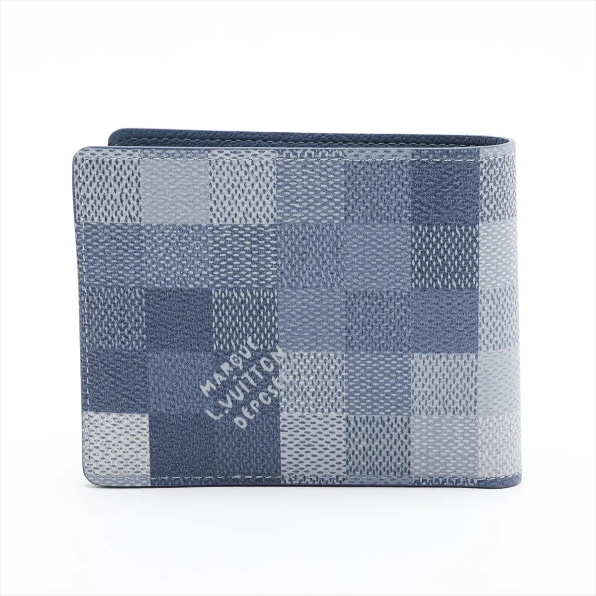 Damier Portefeuille Slender M28591 Blue Compact Wallet (RFID detected) — view 2