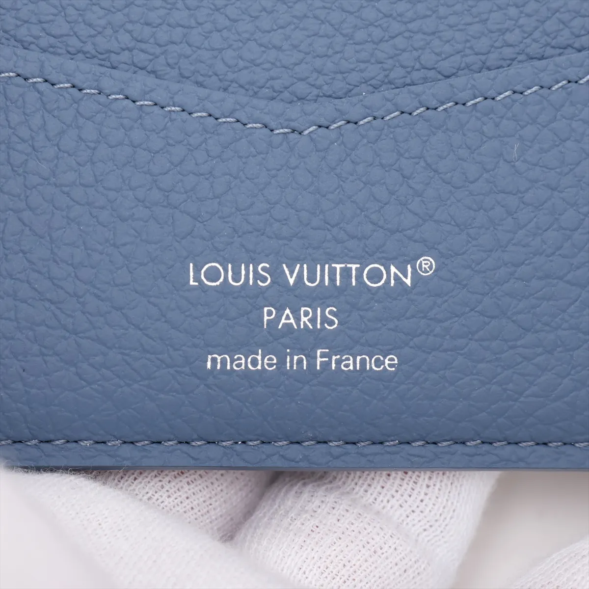 Damier Portefeuille Slender M28591 Blue Compact Wallet (RFID detected) — view 6