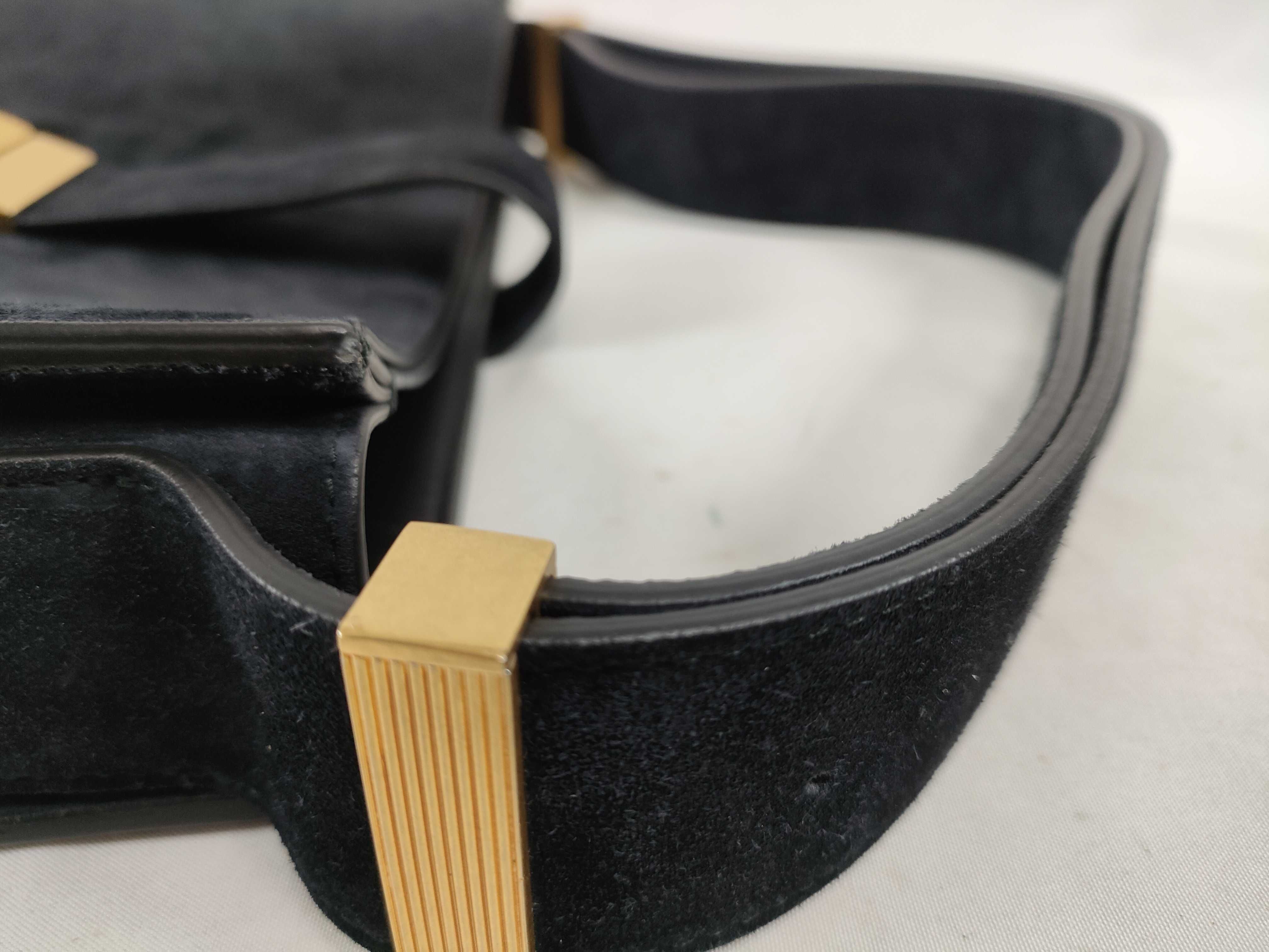 Shoulder Bag Suede Navy Shoulder Bag — view 3
