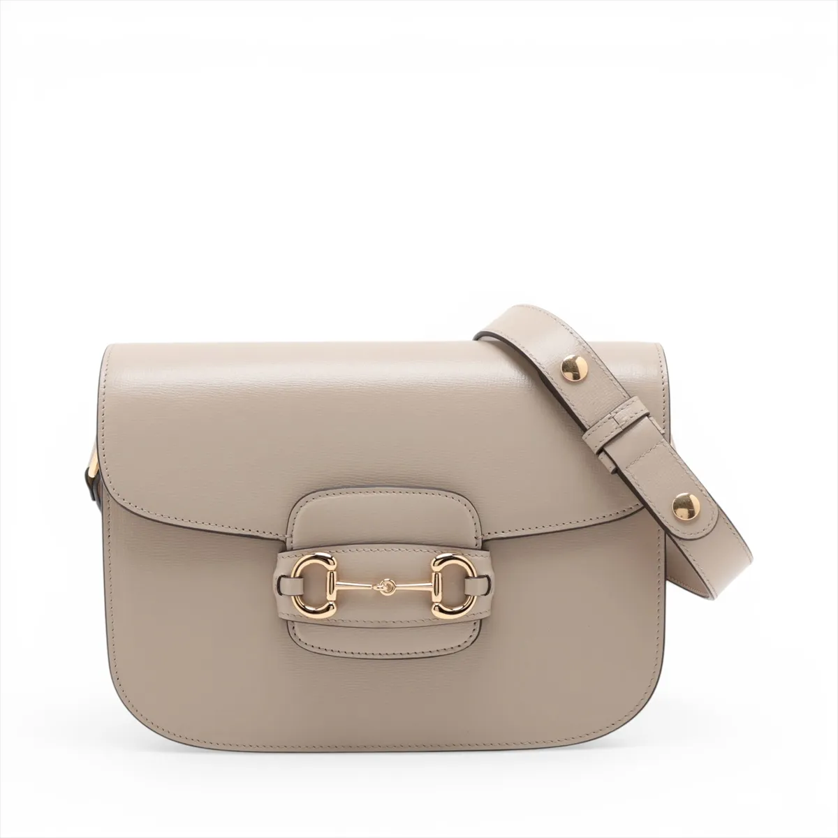 Horsebit 1955 Leather Shoulder Bag, Beige, 602204