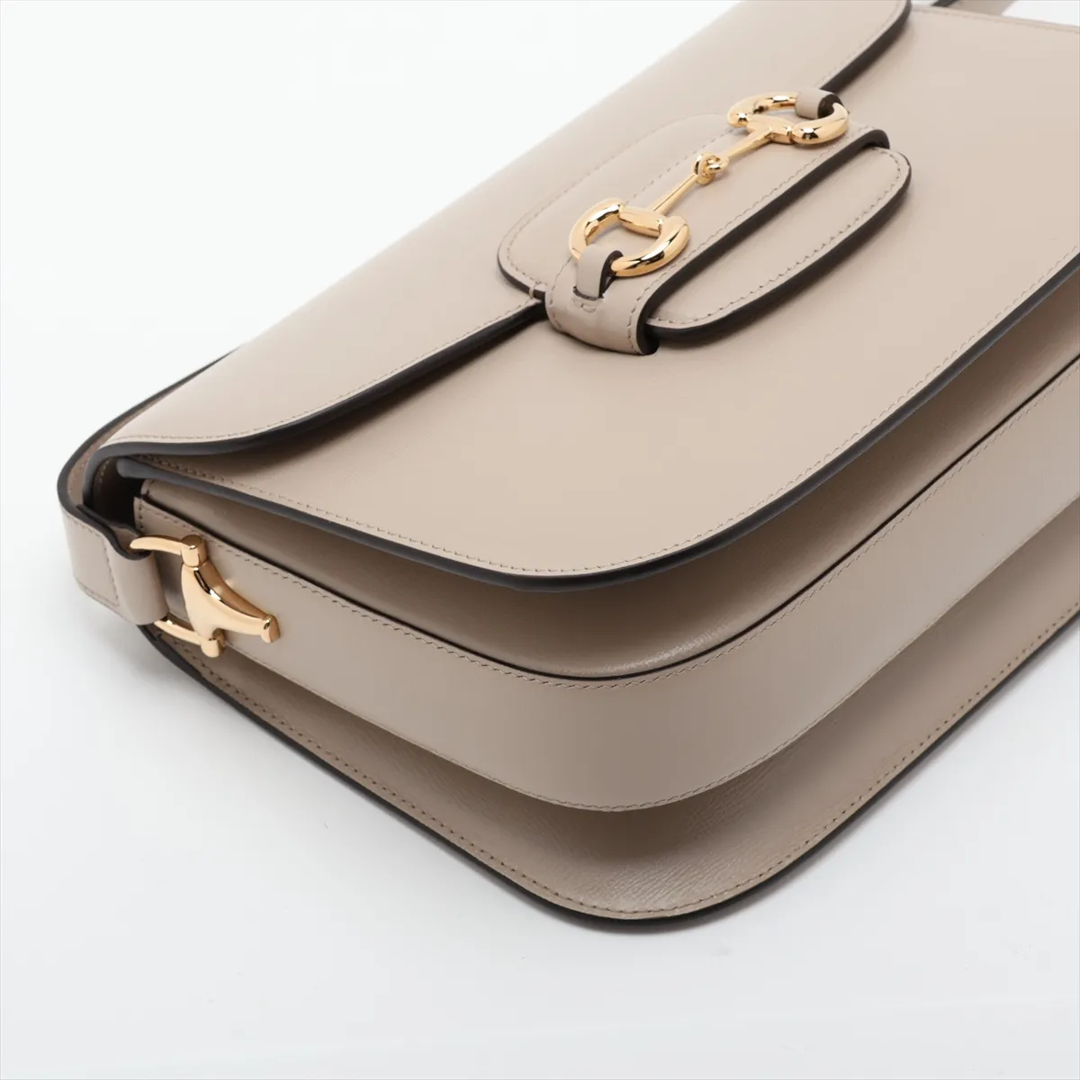 Horsebit 1955 Leather Shoulder Bag, Beige, 602204 — view 4