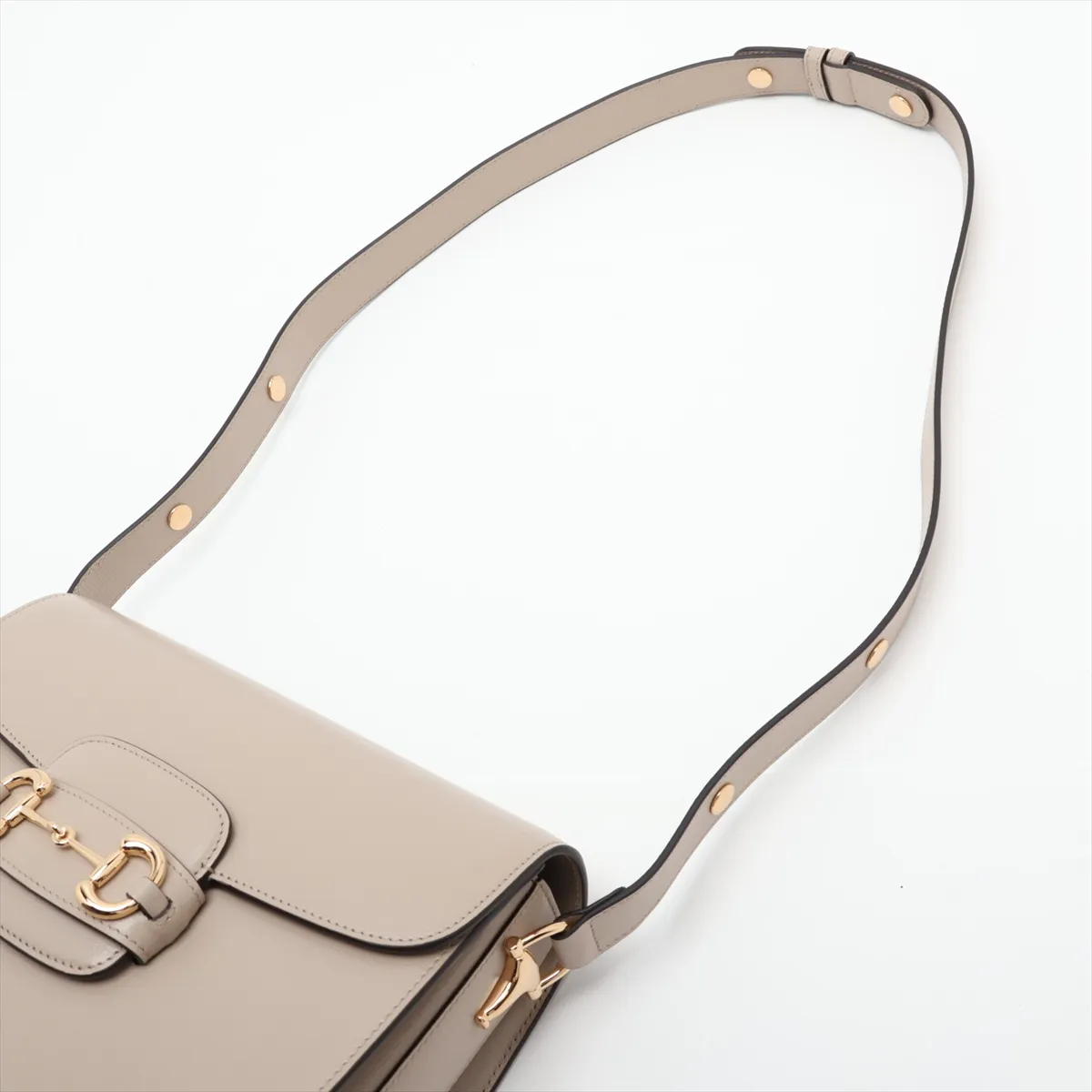 Horsebit 1955 Leather Shoulder Bag, Beige, 602204 — view 5