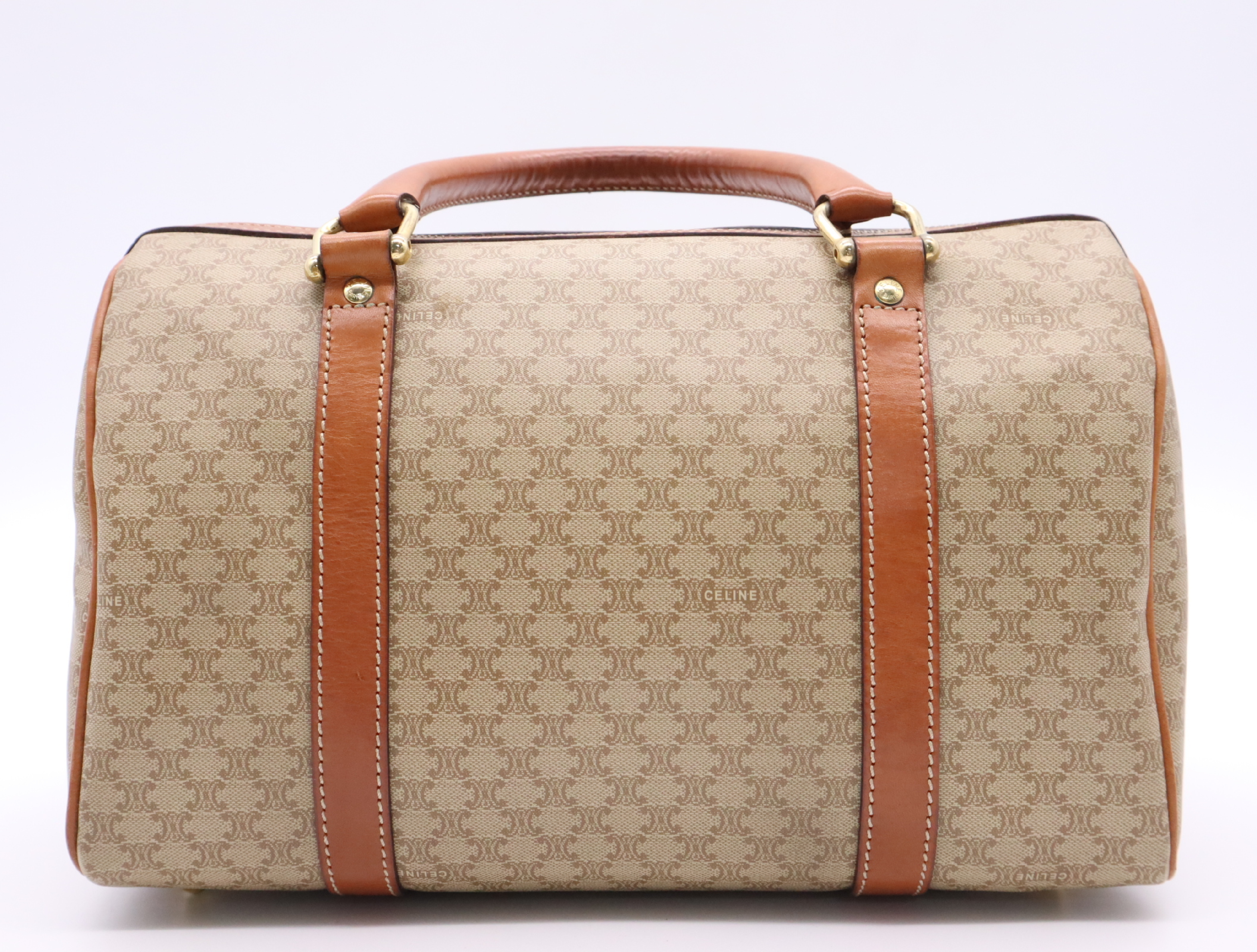 PVC x Leather Macadam Boston Bag, Brown, Gold Hardware — view 2