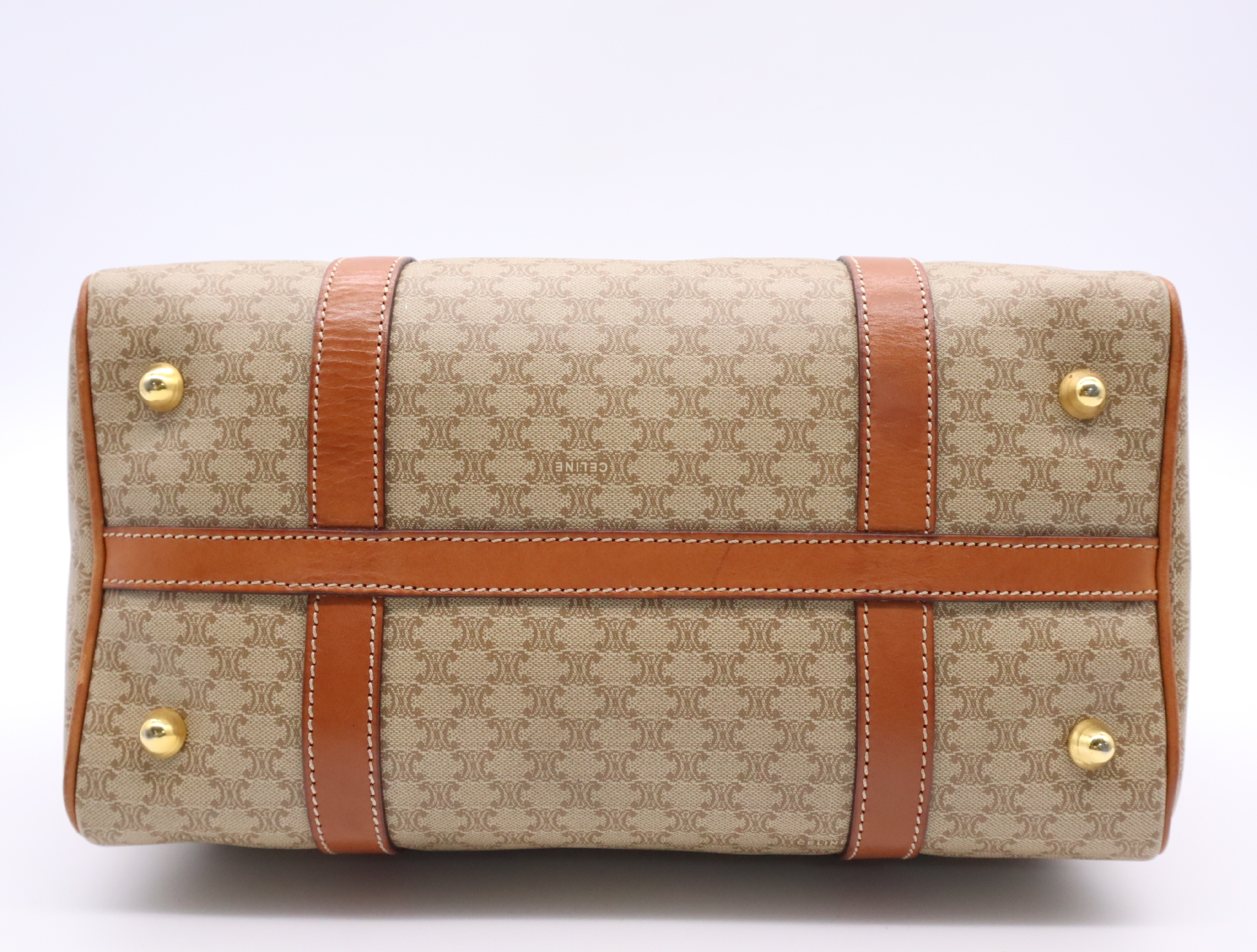 PVC x Leather Macadam Boston Bag, Brown, Gold Hardware — view 4