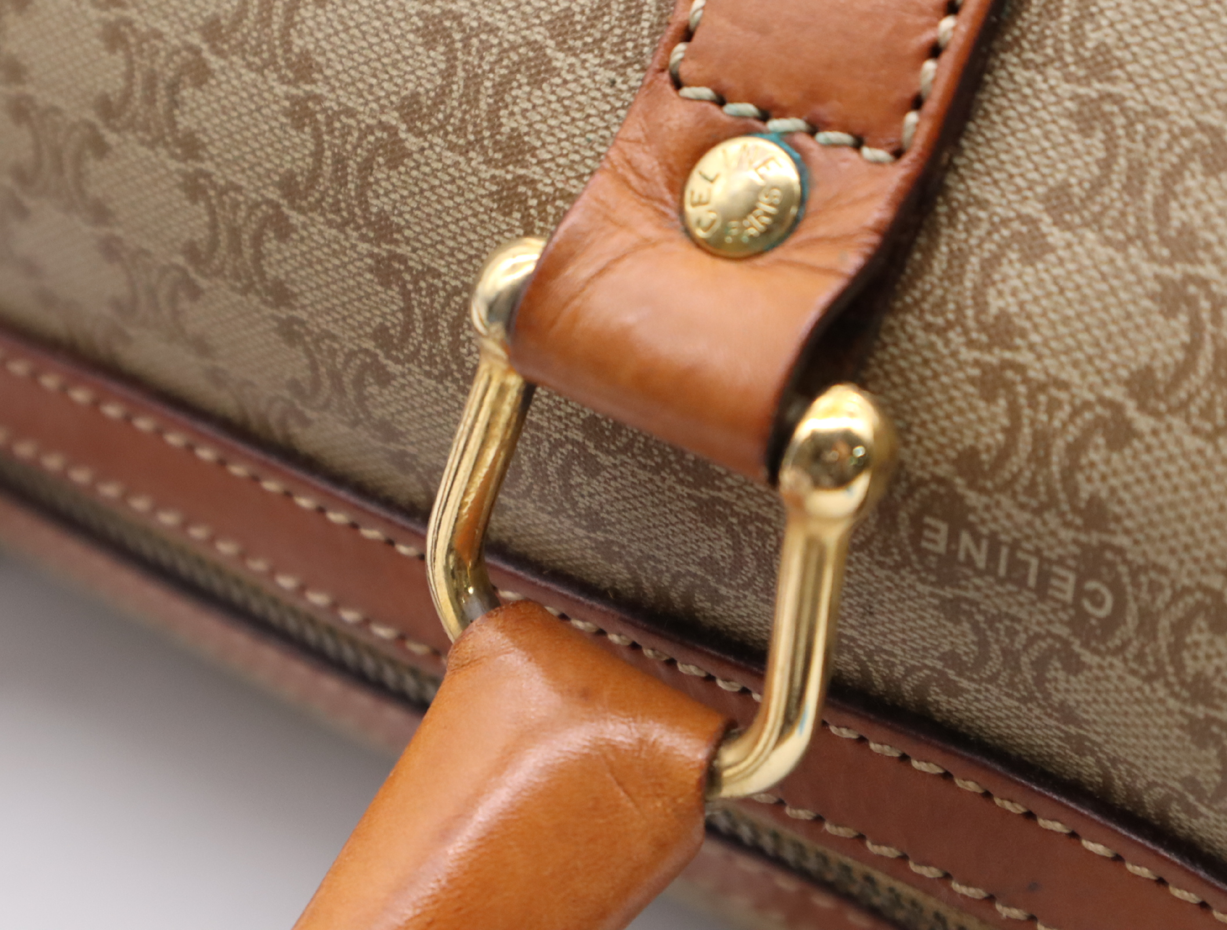 PVC x Leather Macadam Boston Bag, Brown, Gold Hardware — view 10