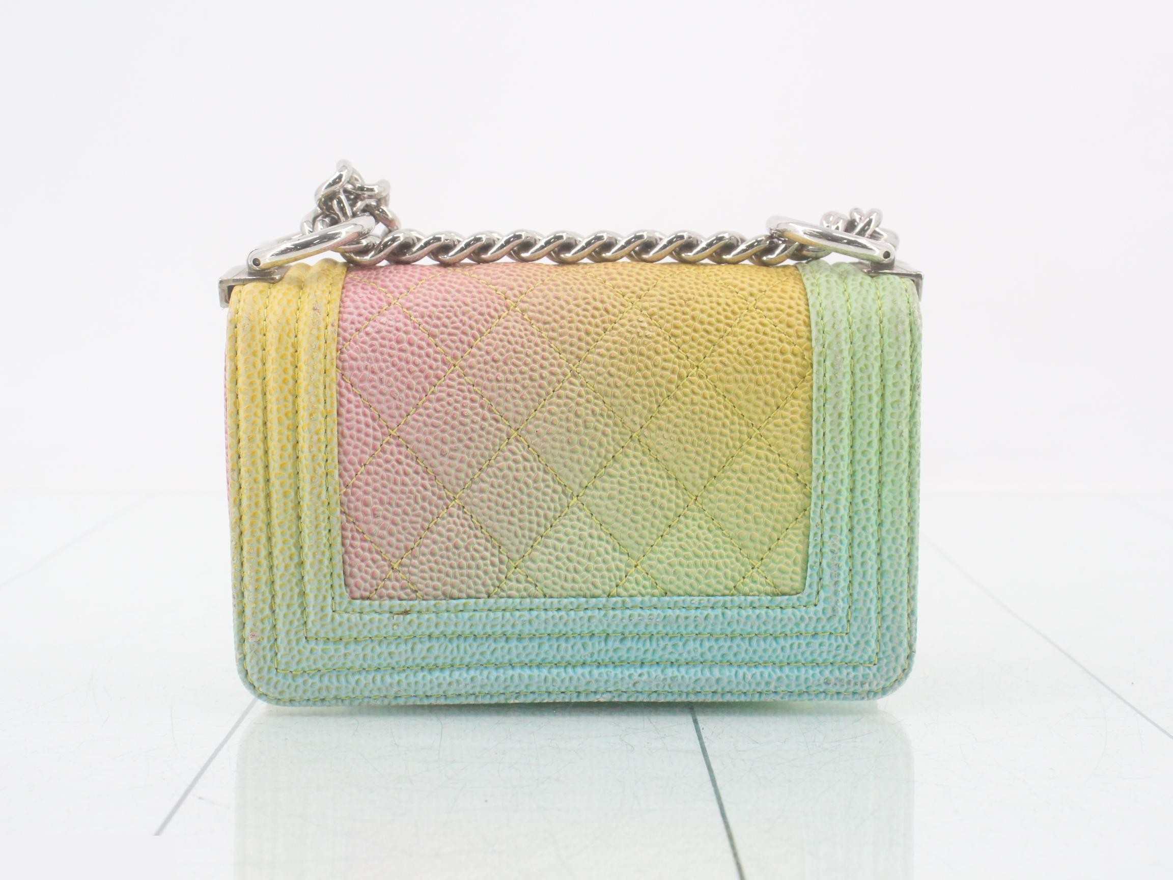 Boy Chanel Leather Chain Shoulder Bag, Multicolor — view 2