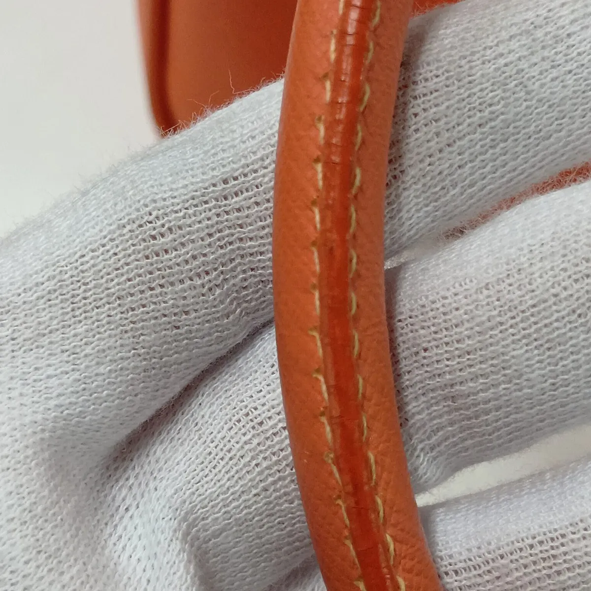 Saffiano Leather Handbag, Orange — view 12