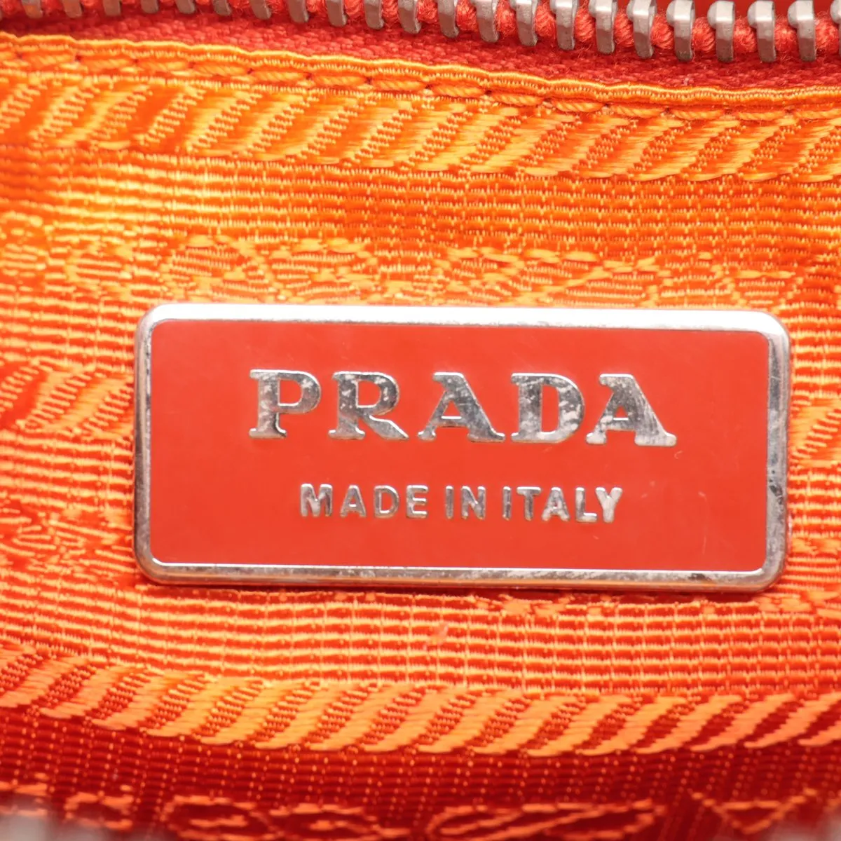 Saffiano Leather Handbag, Orange — view 9