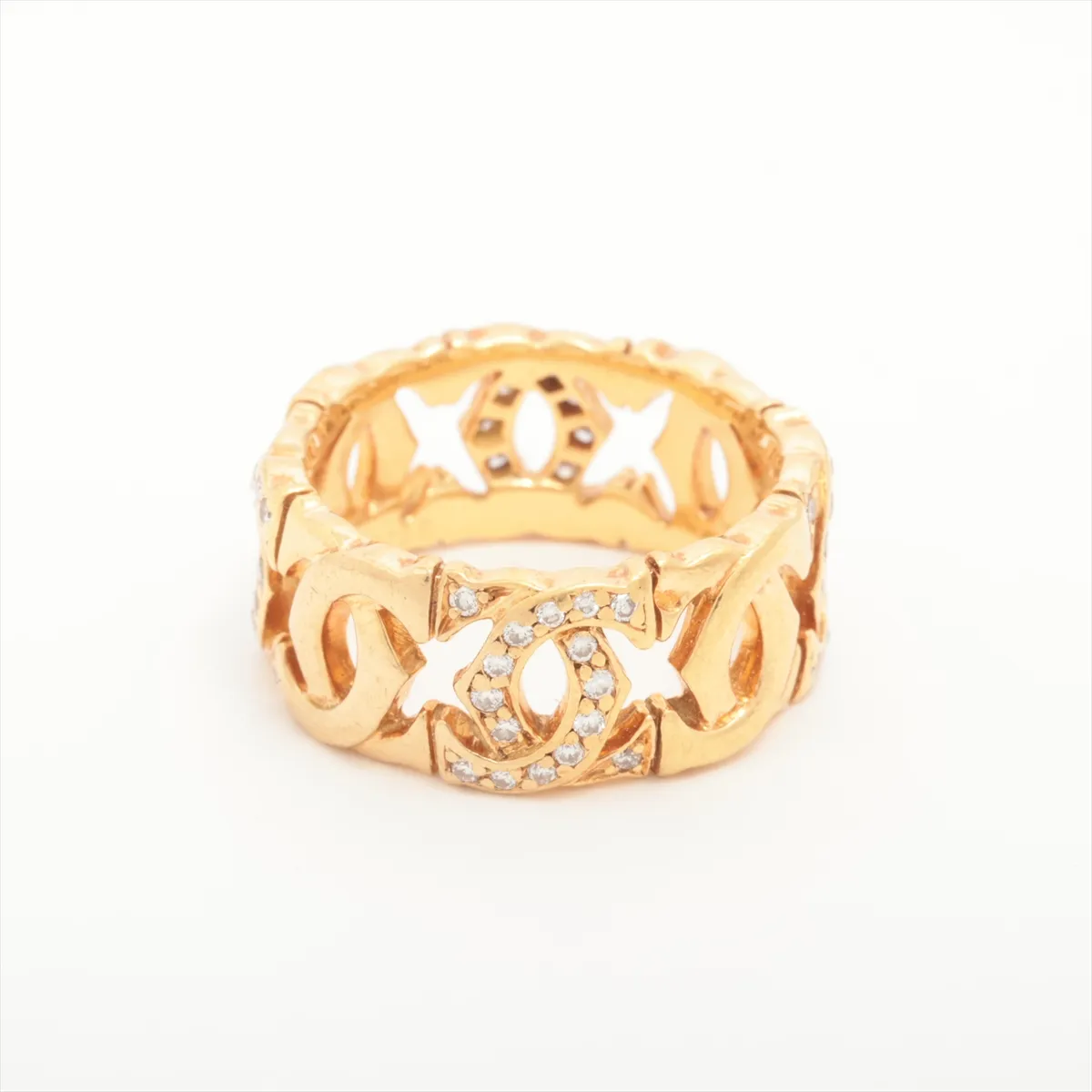 Entrelacés Half Diamond Ring, 750 (PG), 7.2g, Size 52, 750796. (Note: — view 2