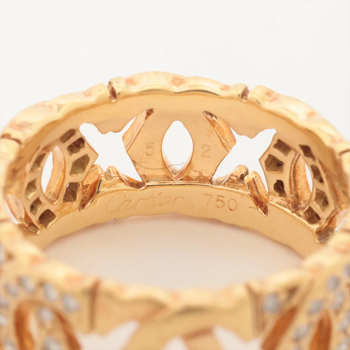 Entrelacés Half Diamond Ring, 750 (PG), 7.2g, Size 52, 750796. (Note: — view 3