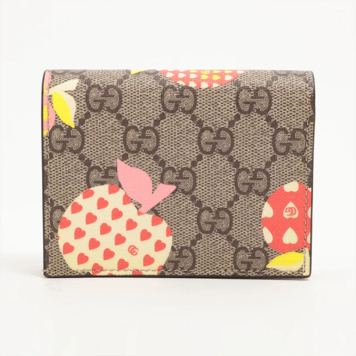 GG Supreme 663922 PVC x Leather Compact Wallet Beige — view 2