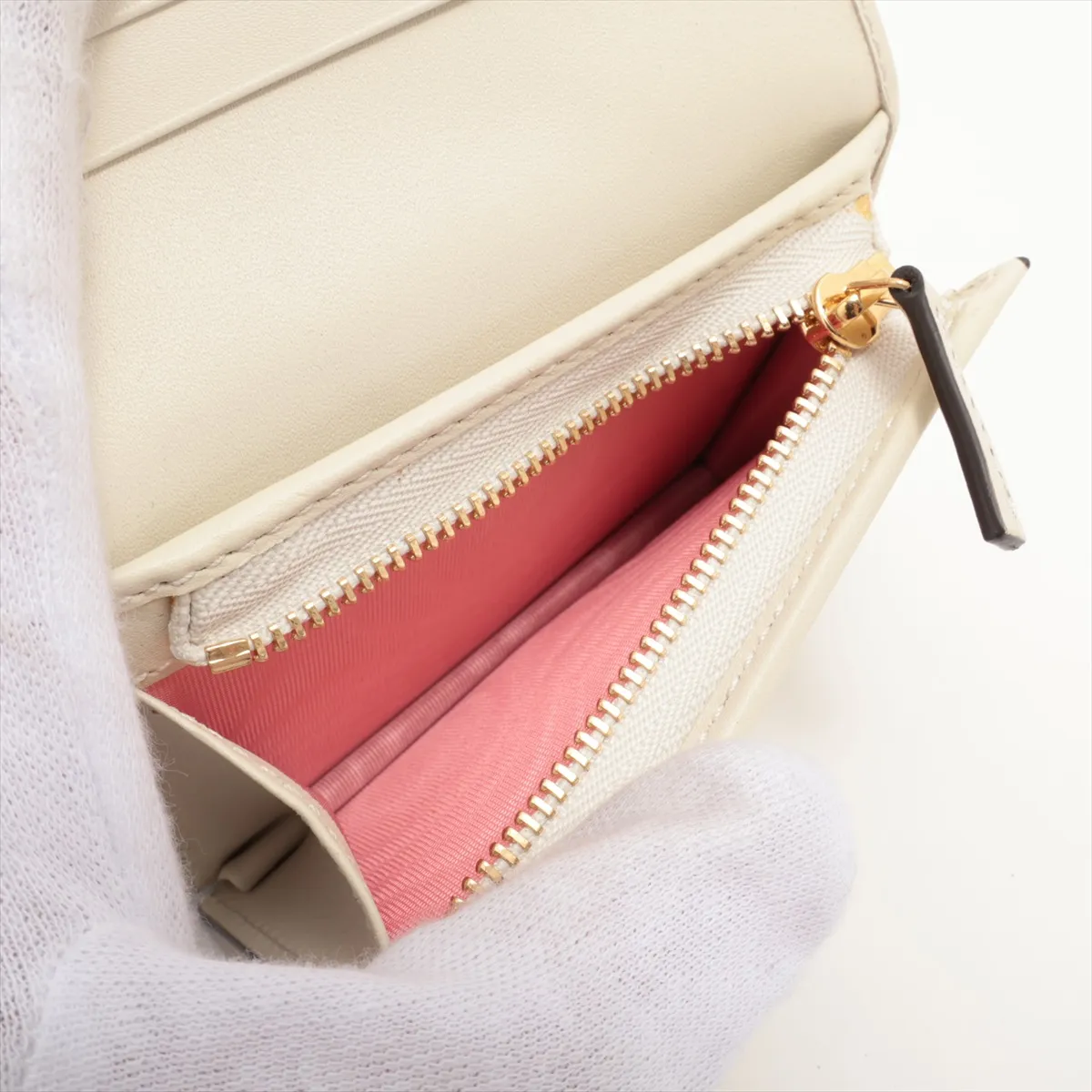 GG Supreme 663922 PVC x Leather Compact Wallet Beige — view 4
