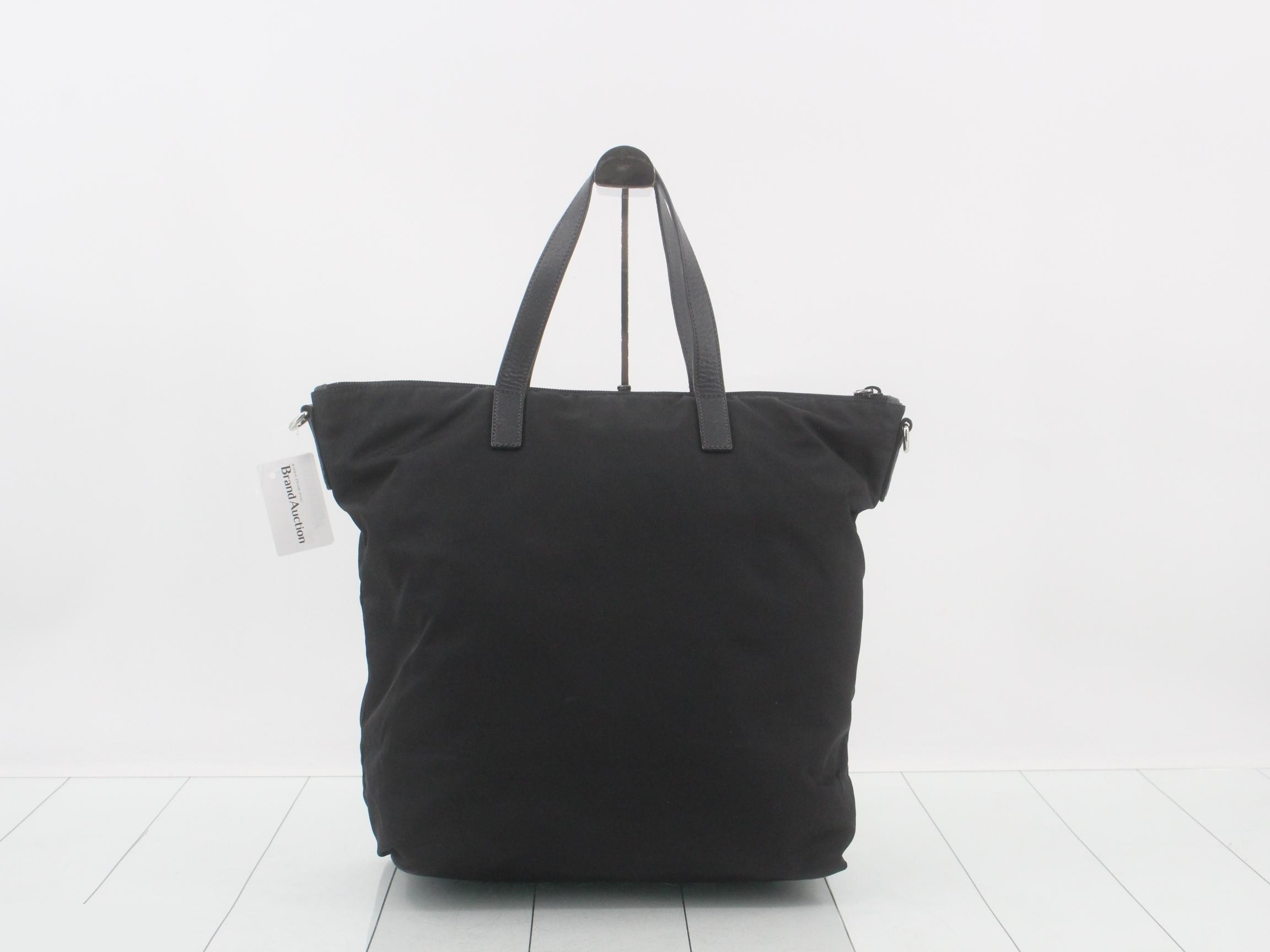Tessuto Triangle Plate Tote Bag, Black — view 2