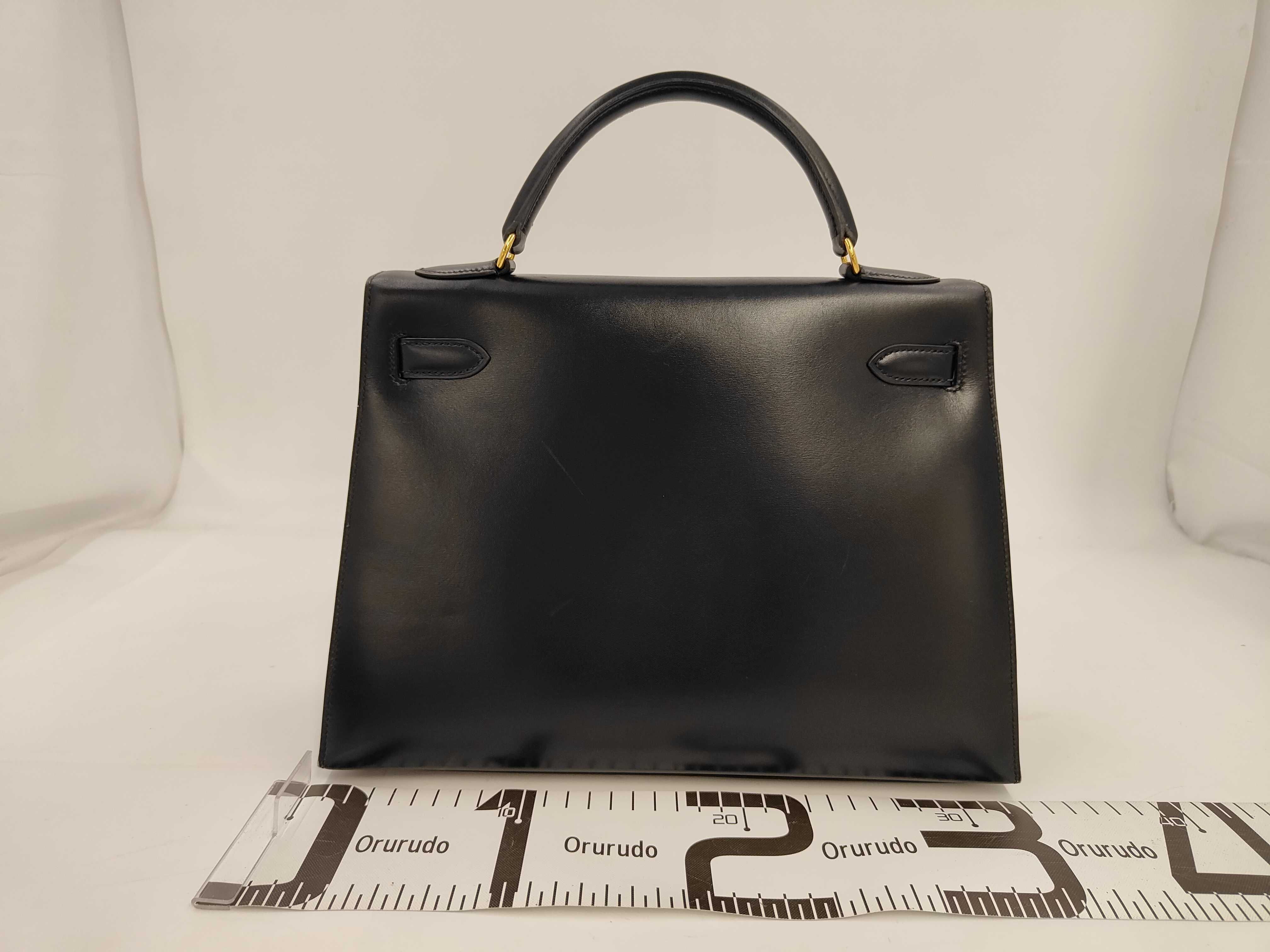 Kelly 32 Box Calf Handbag with Z Stamp — view 2