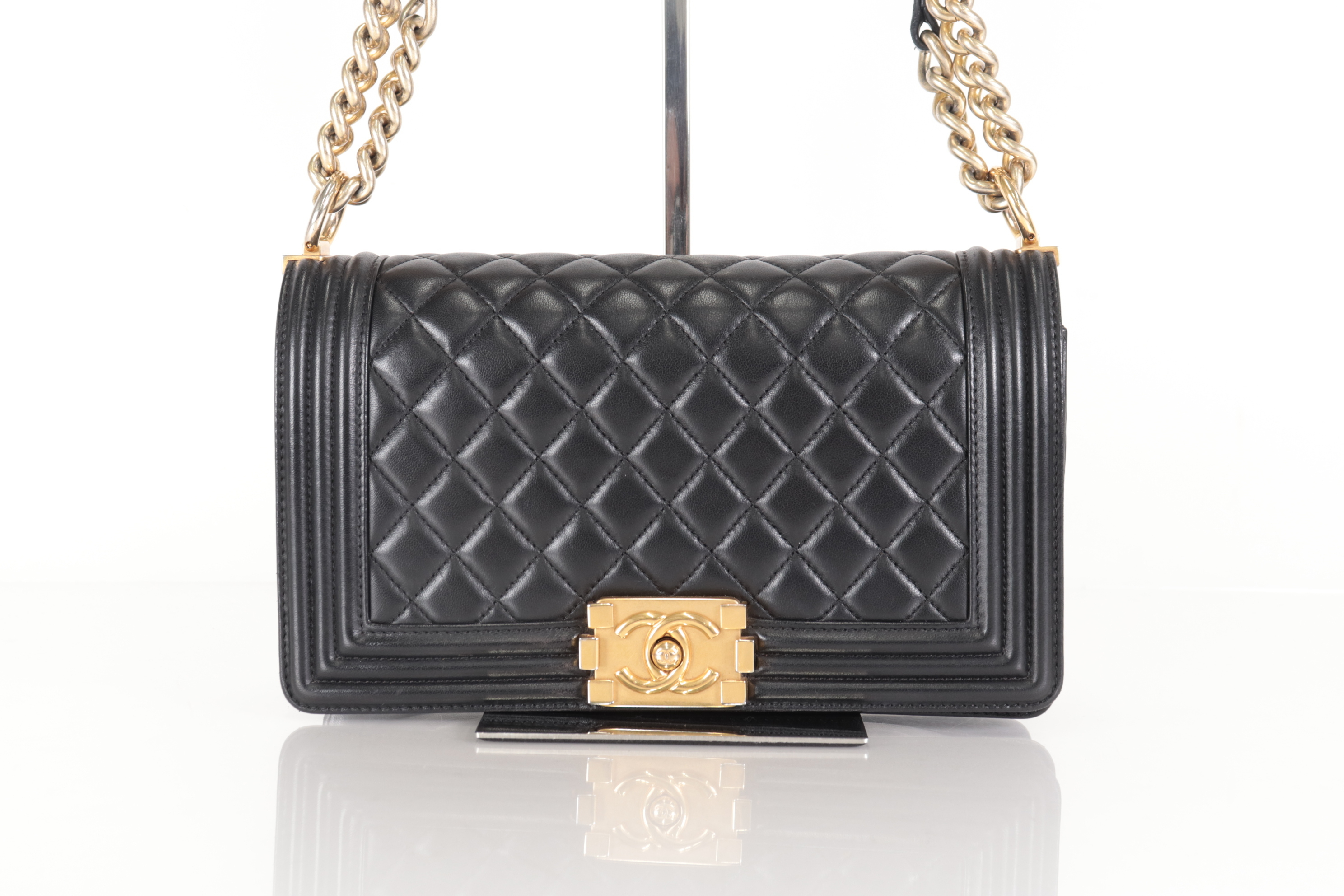 Boy Chanel Lambskin Chain Shoulder Bag (Serial Number 22)