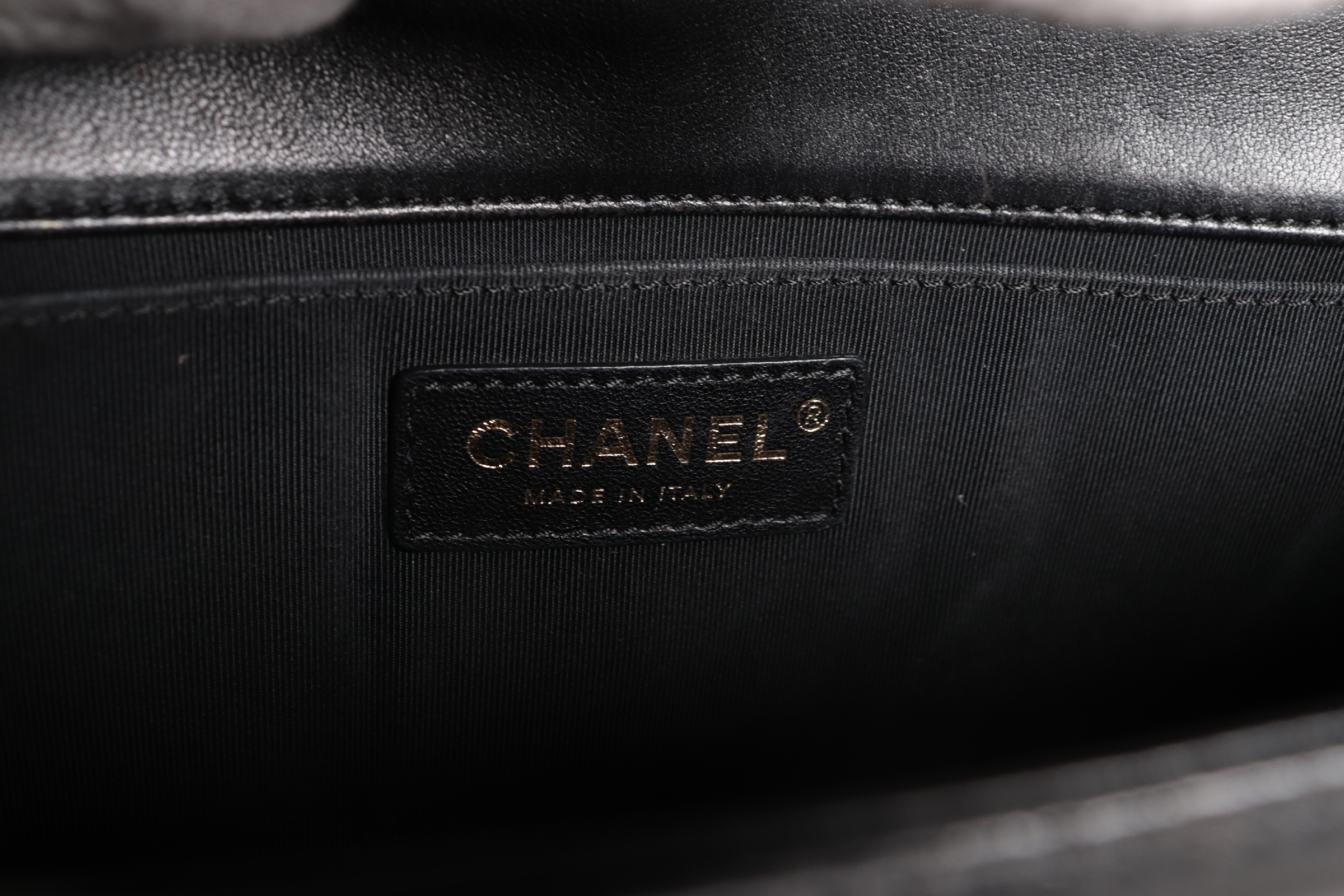 Boy Chanel Lambskin Chain Shoulder Bag (Serial Number 22) — view 7
