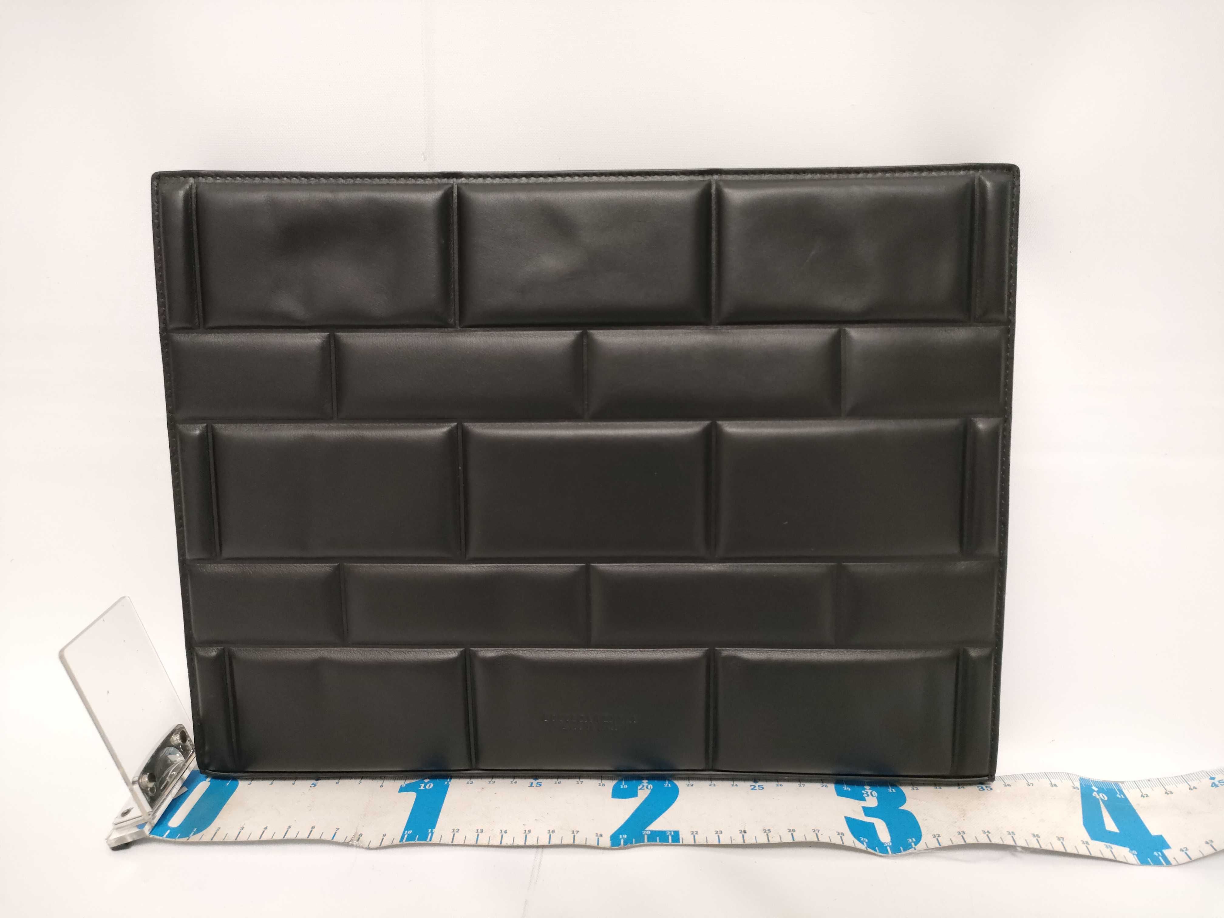 Block Padded Leather Document Case Clutch Bag — view 2