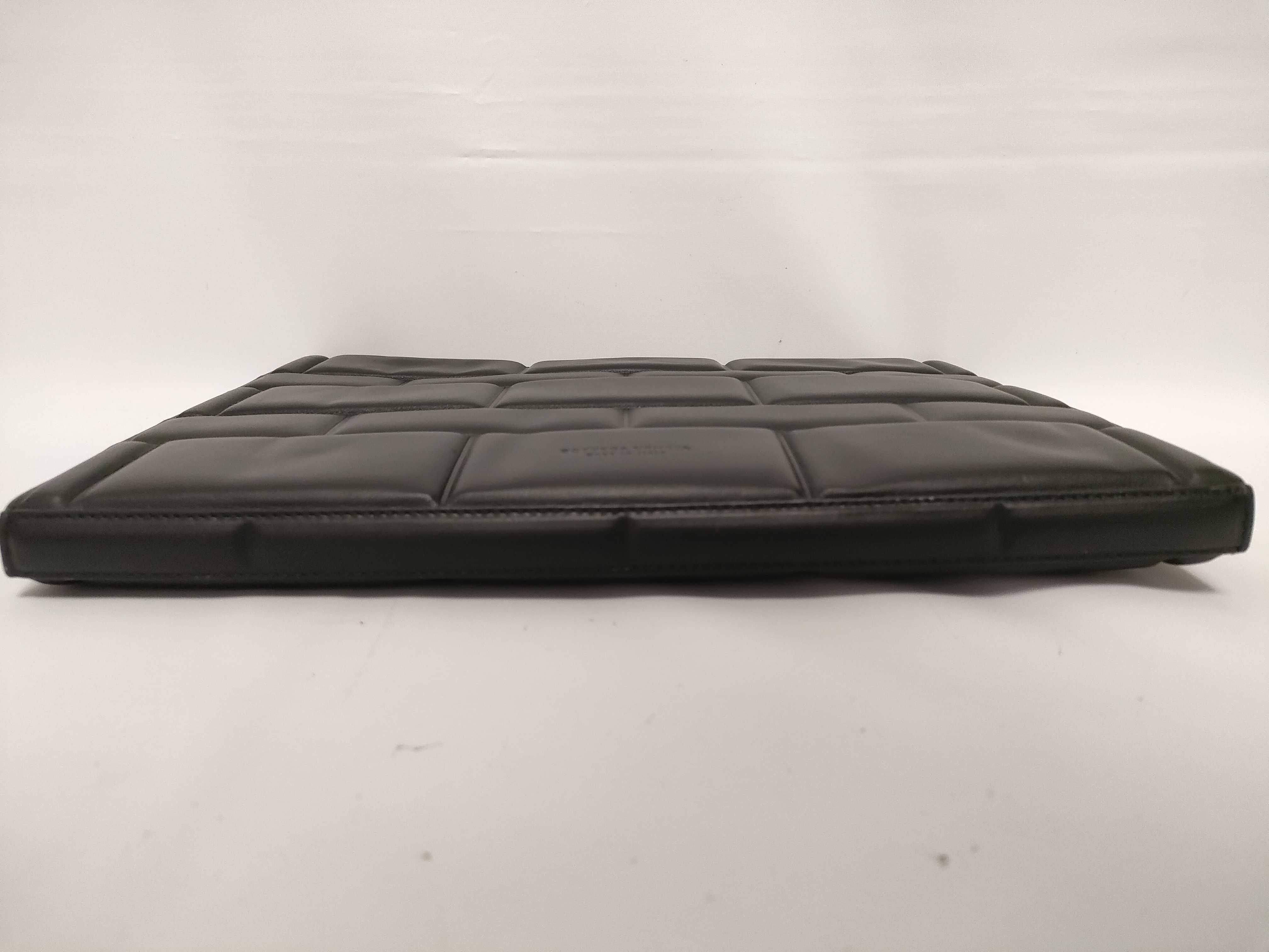 Block Padded Leather Document Case Clutch Bag — view 3