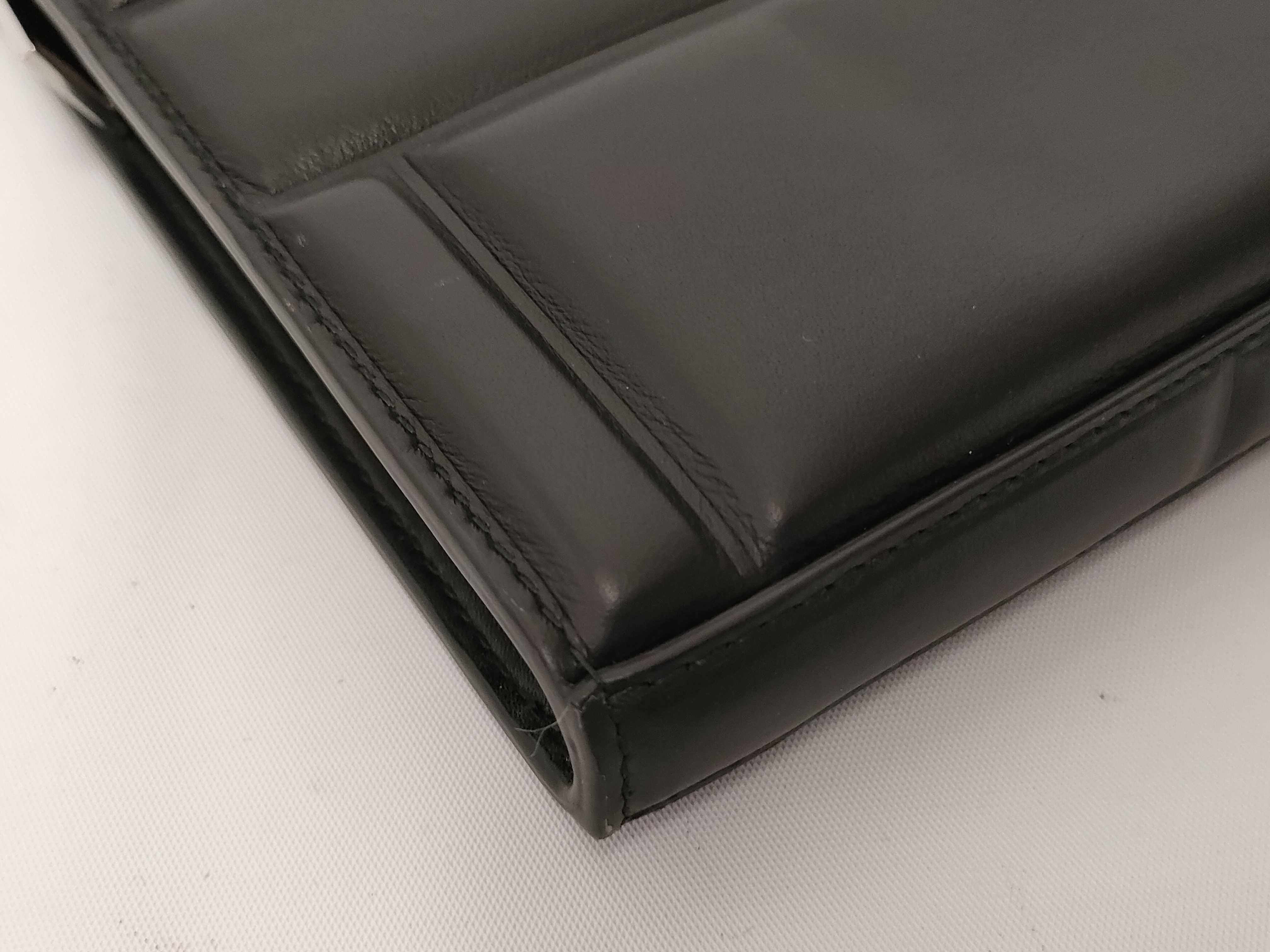 Block Padded Leather Document Case Clutch Bag — view 4