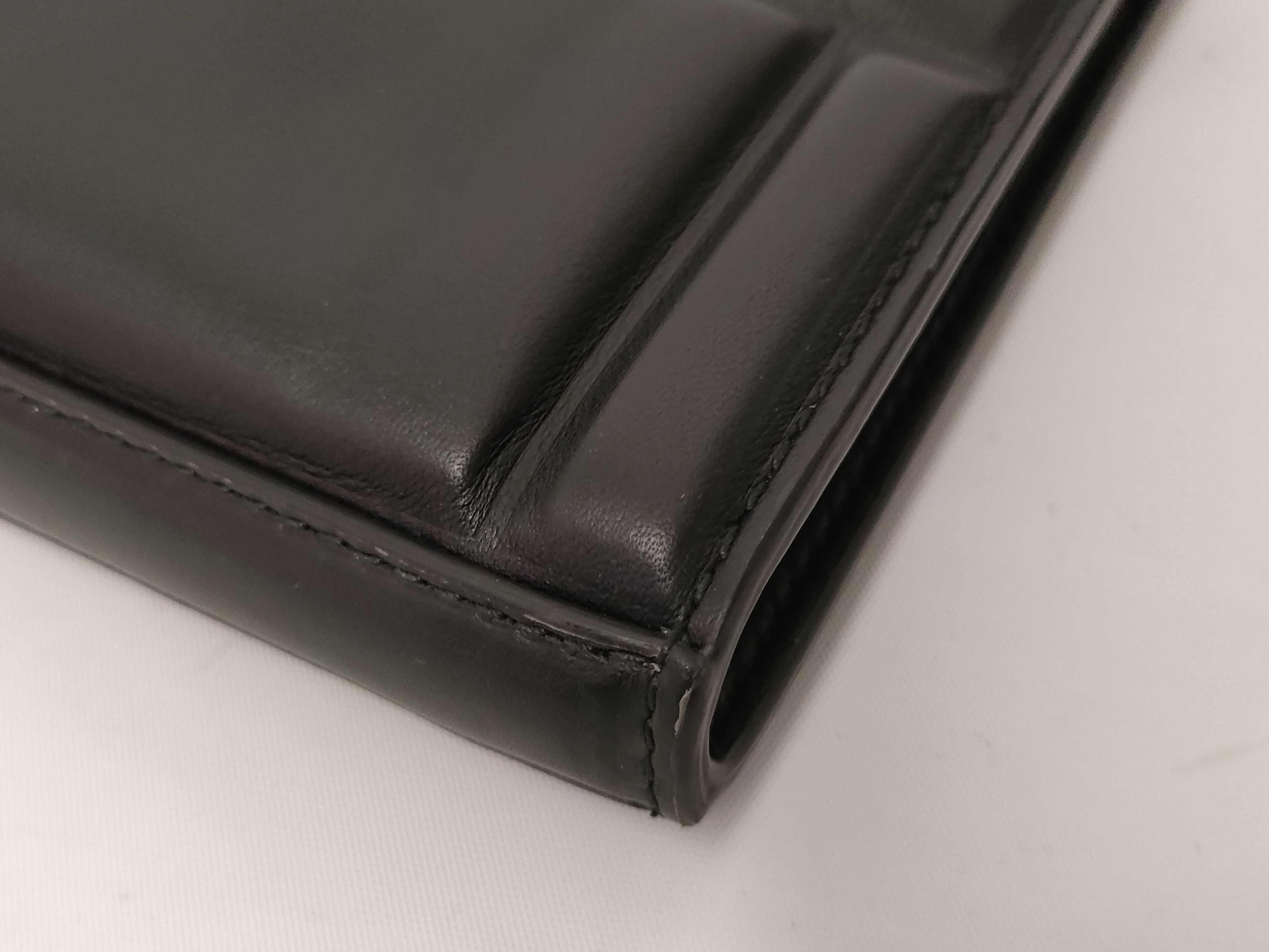 Block Padded Leather Document Case Clutch Bag — view 5