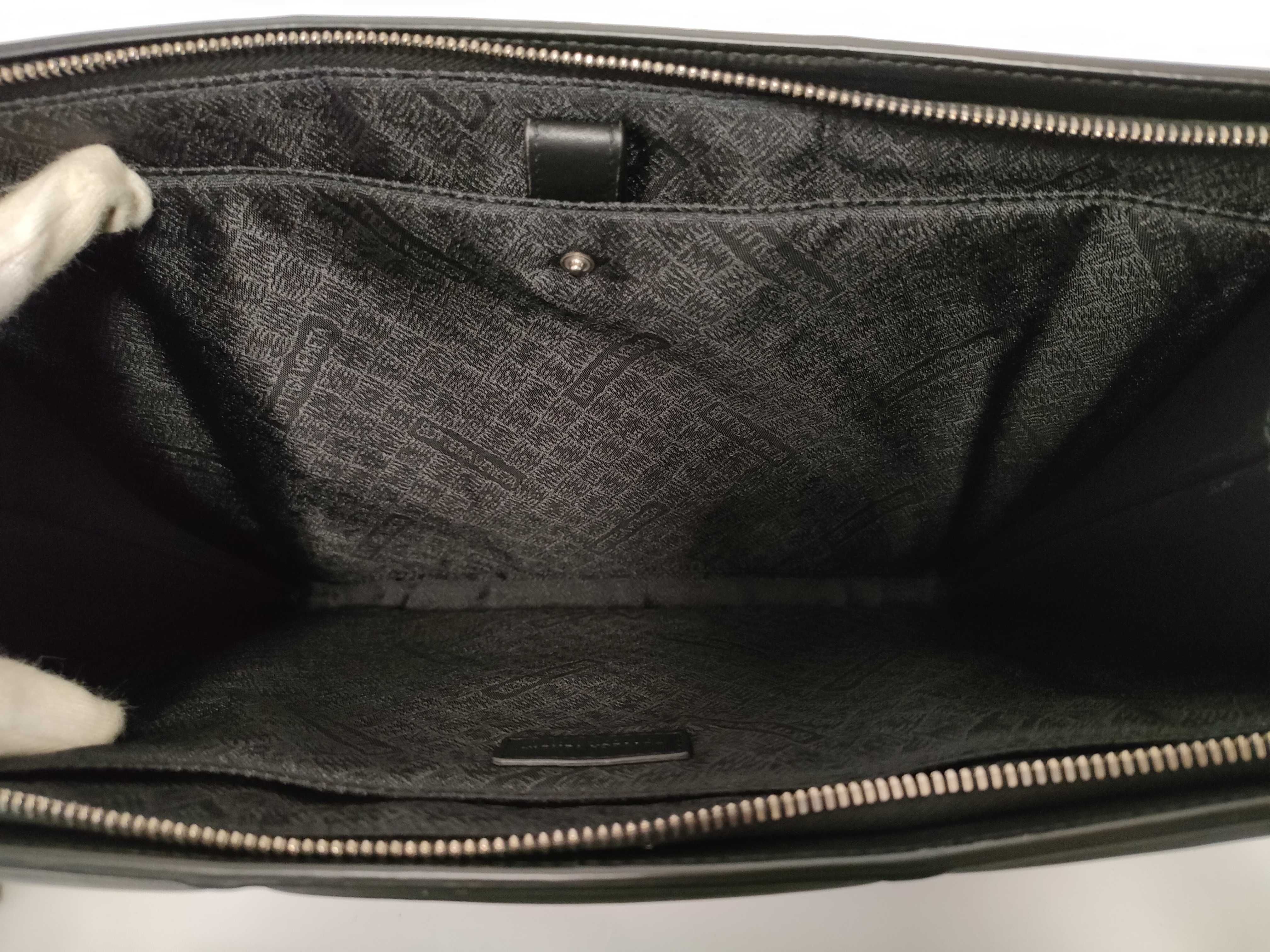 Block Padded Leather Document Case Clutch Bag — view 8
