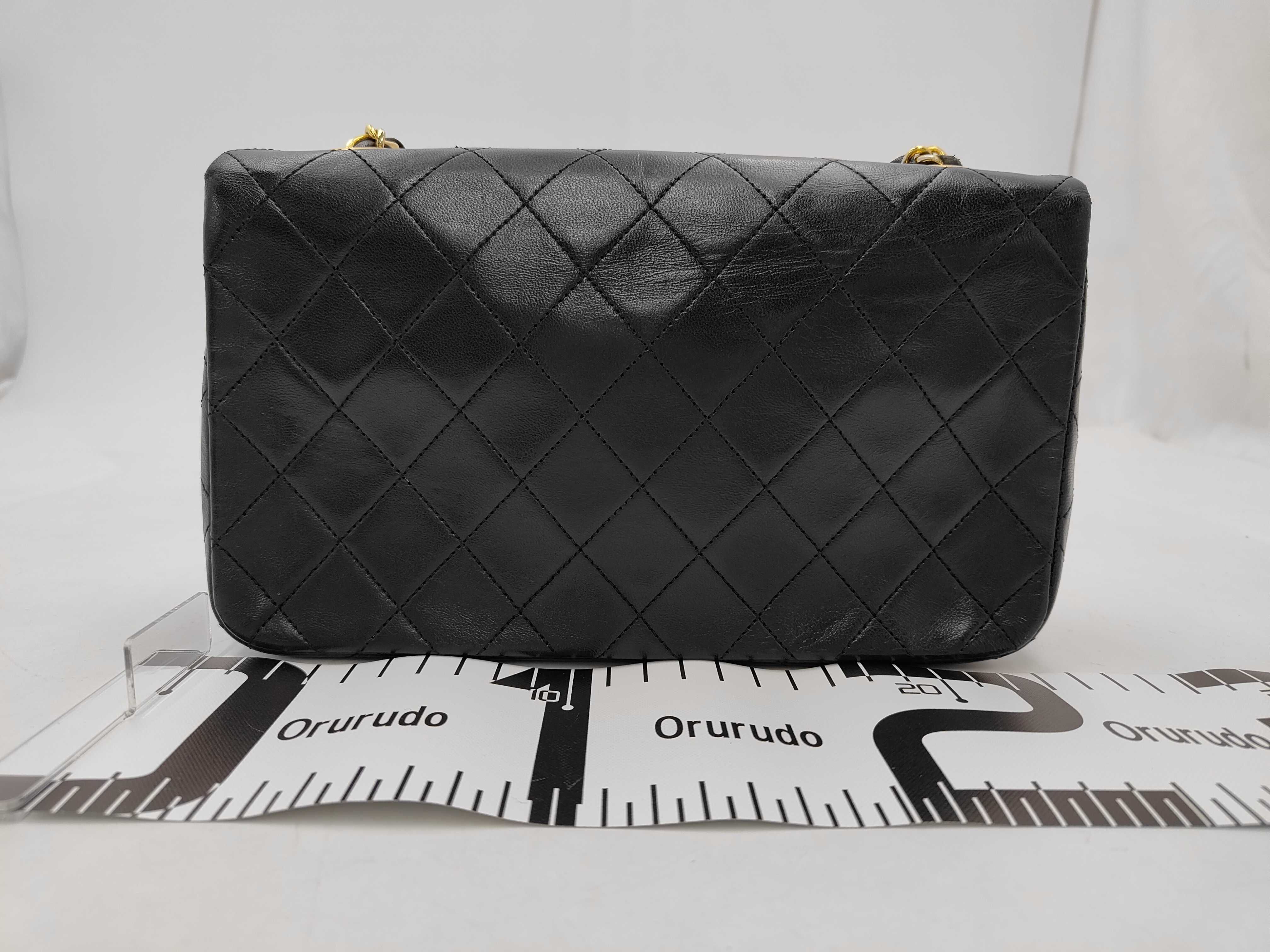 Matelassé 23 Full Flap Lambskin Chain Shoulder Bag with Gold Hardware, Card and Seal Set #1, A03568, Black Shoulder Bag — view 2