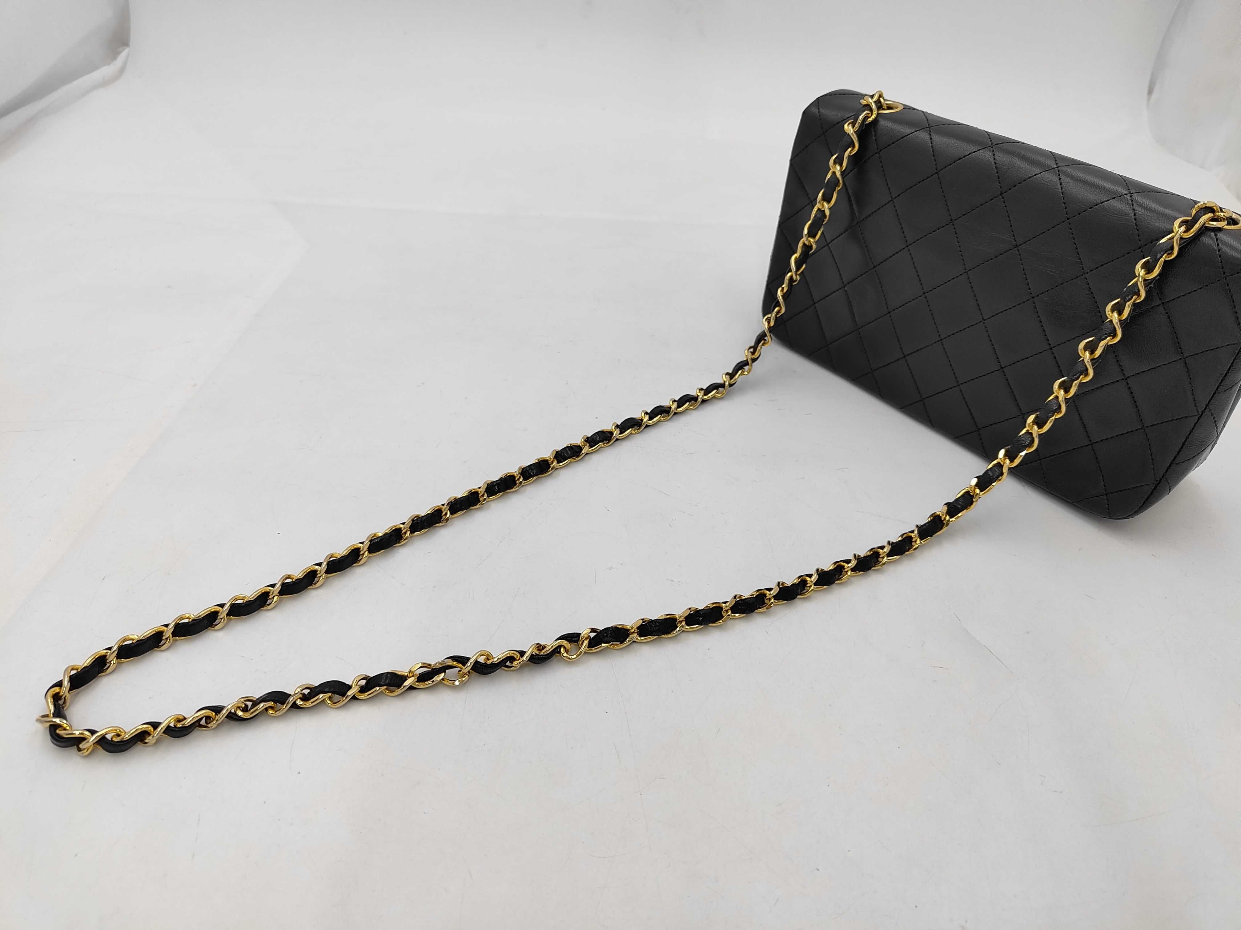 Matelassé 23 Full Flap Lambskin Chain Shoulder Bag with Gold Hardware, Card and Seal Set #1, A03568, Black Shoulder Bag — view 12