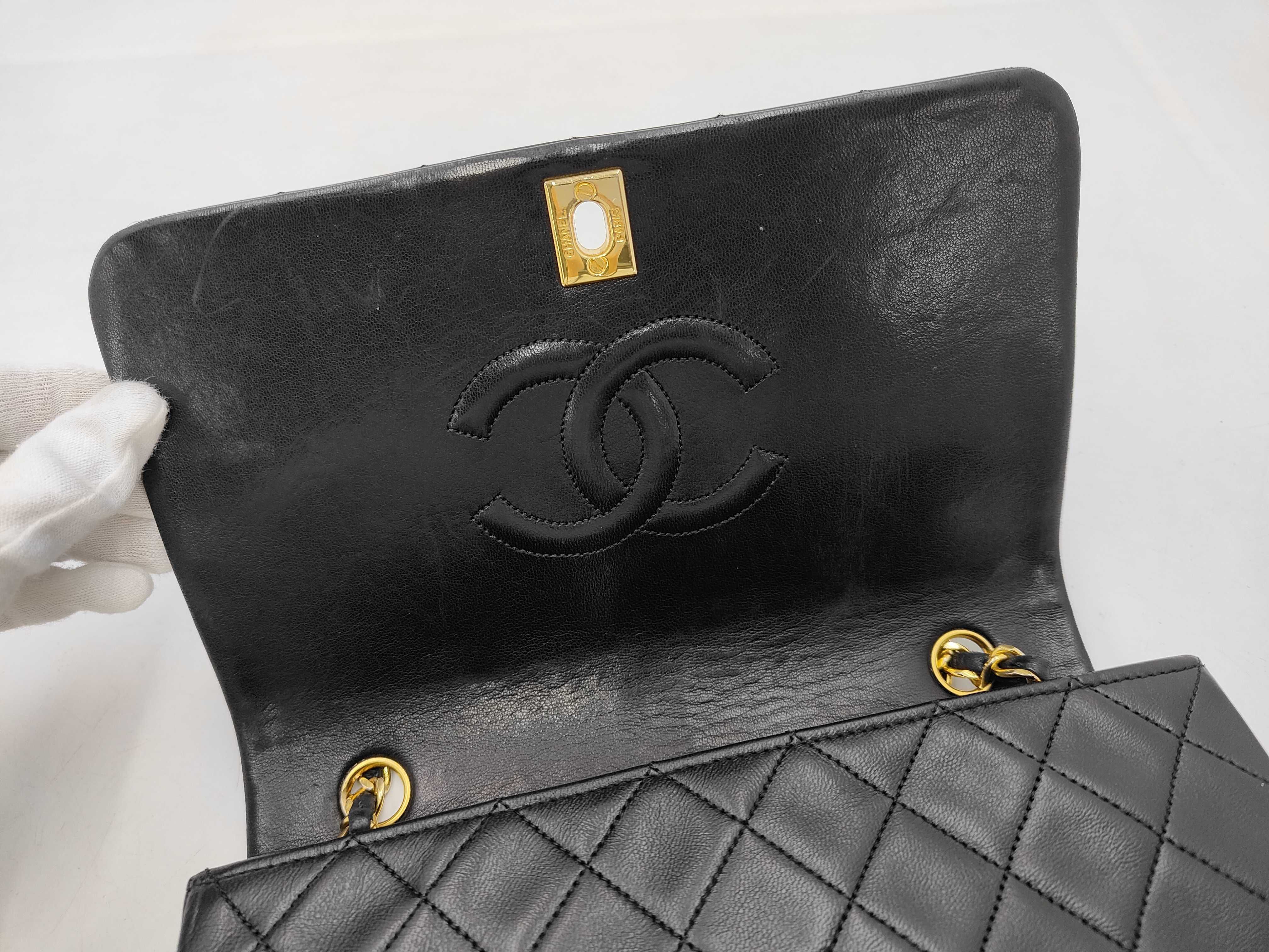 Matelassé 23 Full Flap Lambskin Chain Shoulder Bag with Gold Hardware, Card and Seal Set #1, A03568, Black Shoulder Bag — view 5
