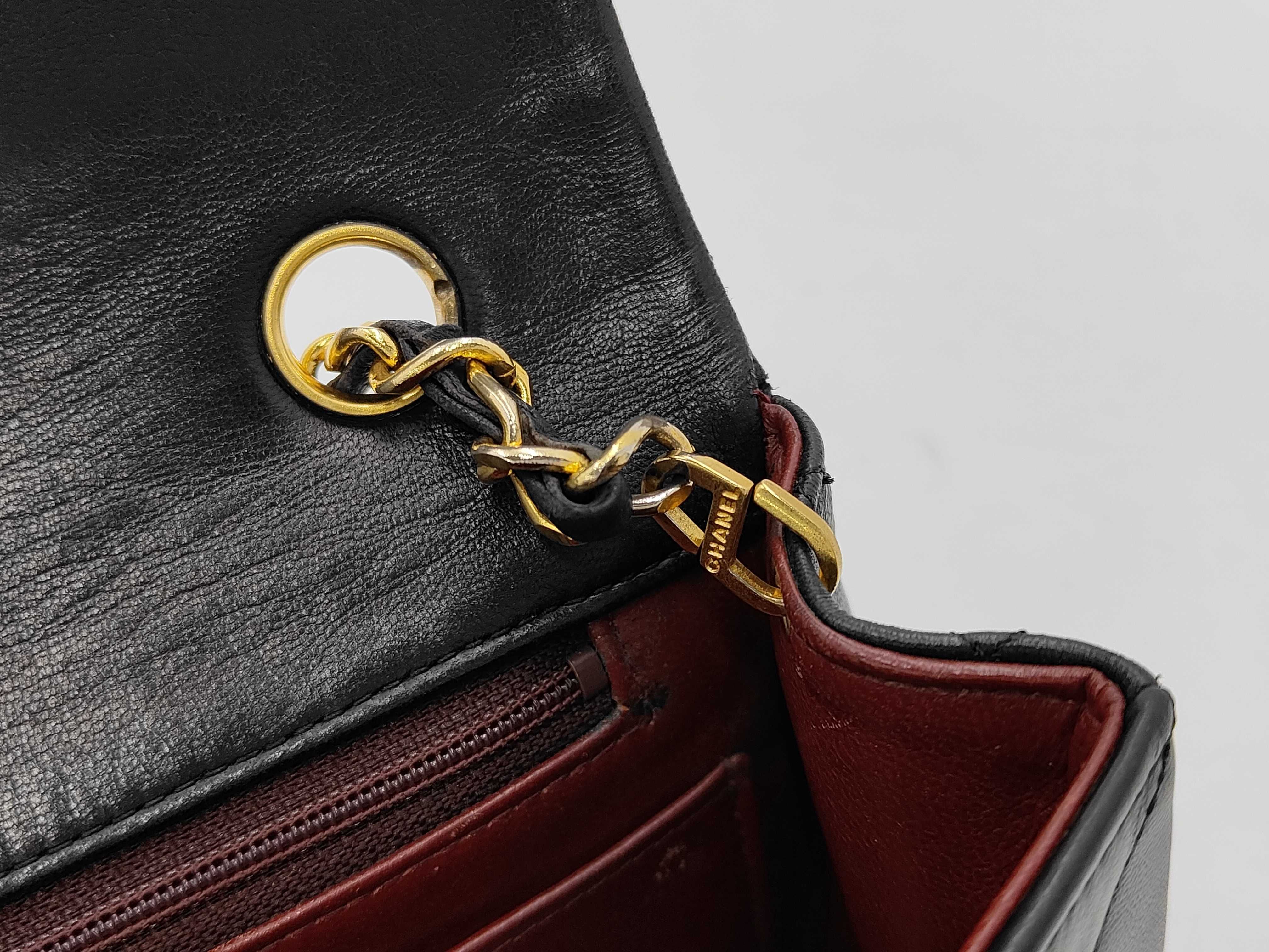 Matelassé 23 Full Flap Lambskin Chain Shoulder Bag with Gold Hardware, Card and Seal Set #1, A03568, Black Shoulder Bag — view 6