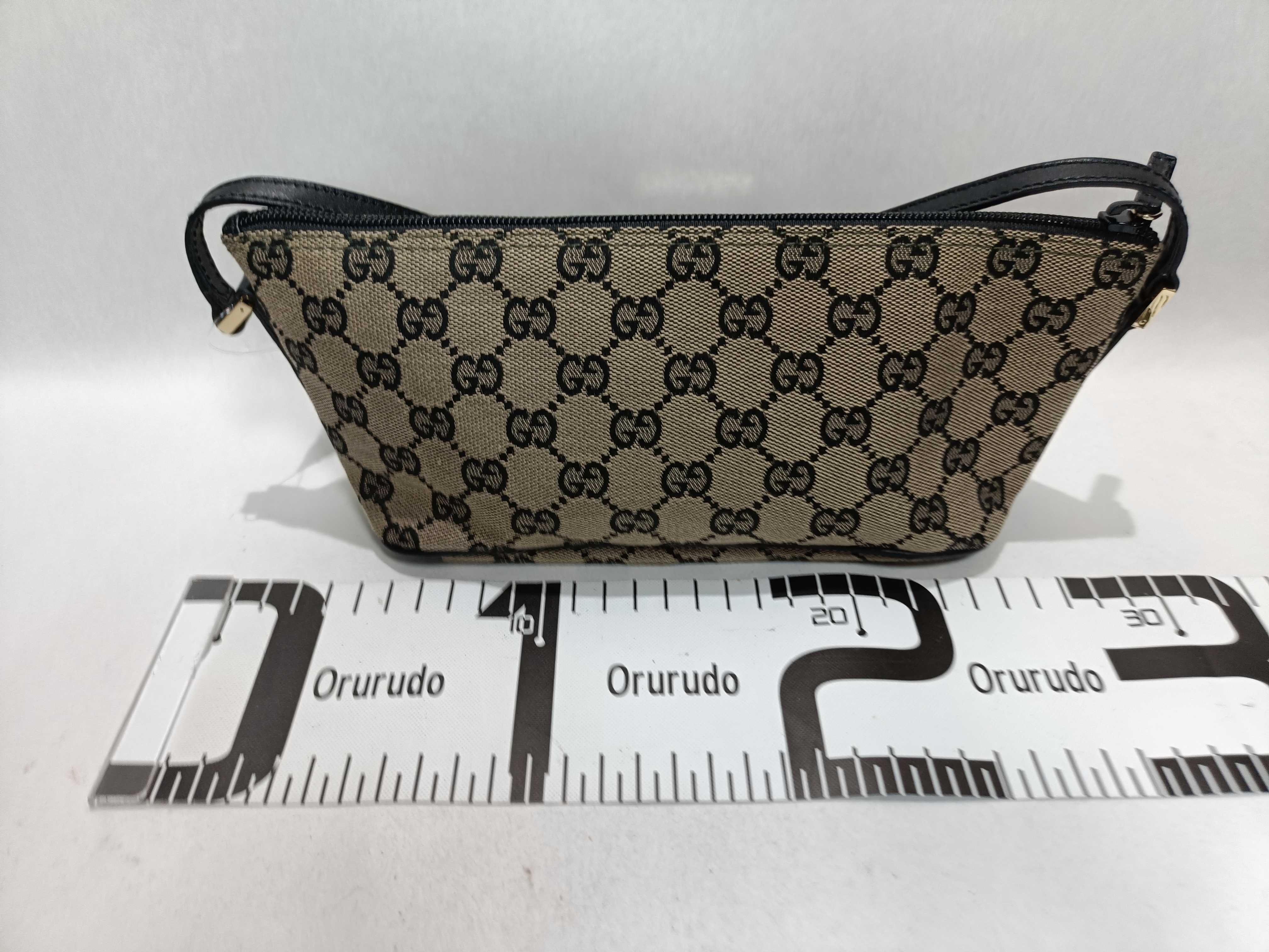 GG Canvas Accessory Pouch 039 1103 2123 Beige x Black Handbag — view 2