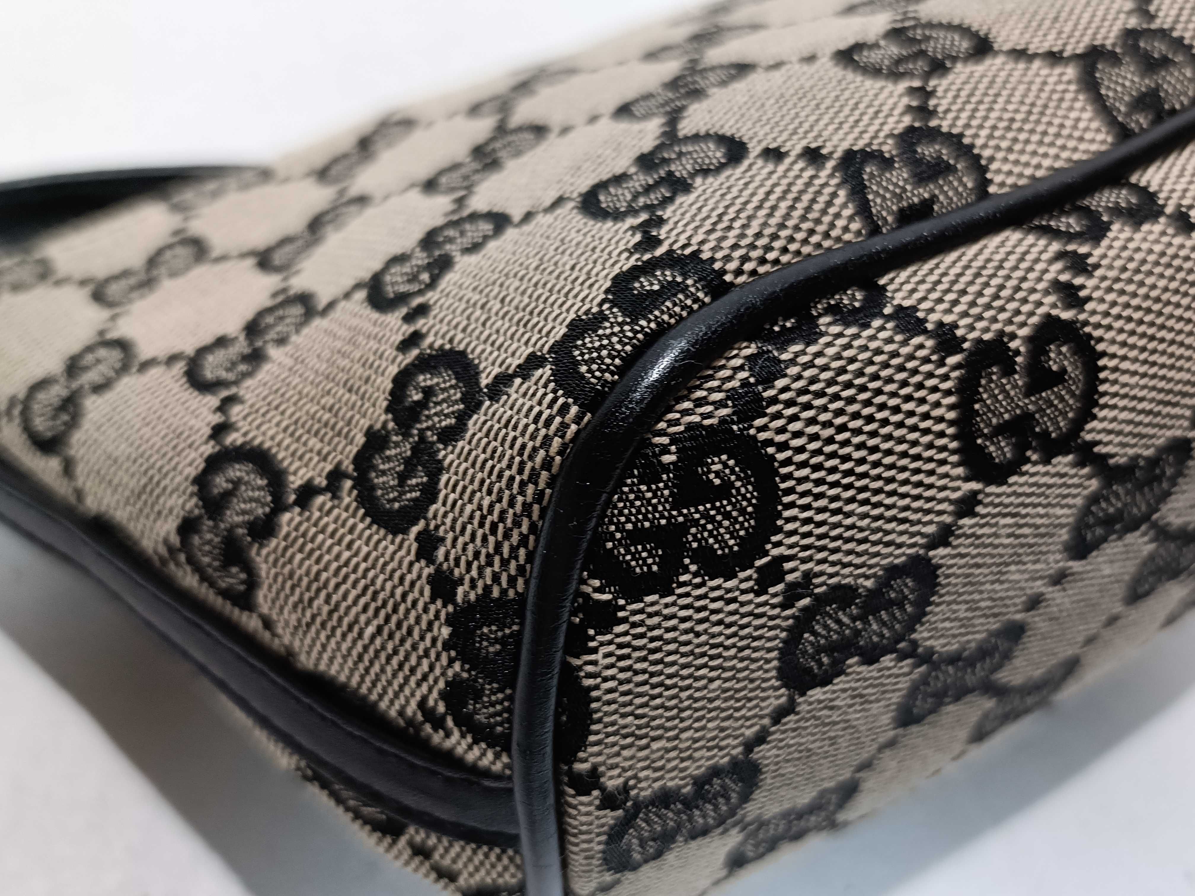 GG Canvas Accessory Pouch 039 1103 2123 Beige x Black Handbag — view 7