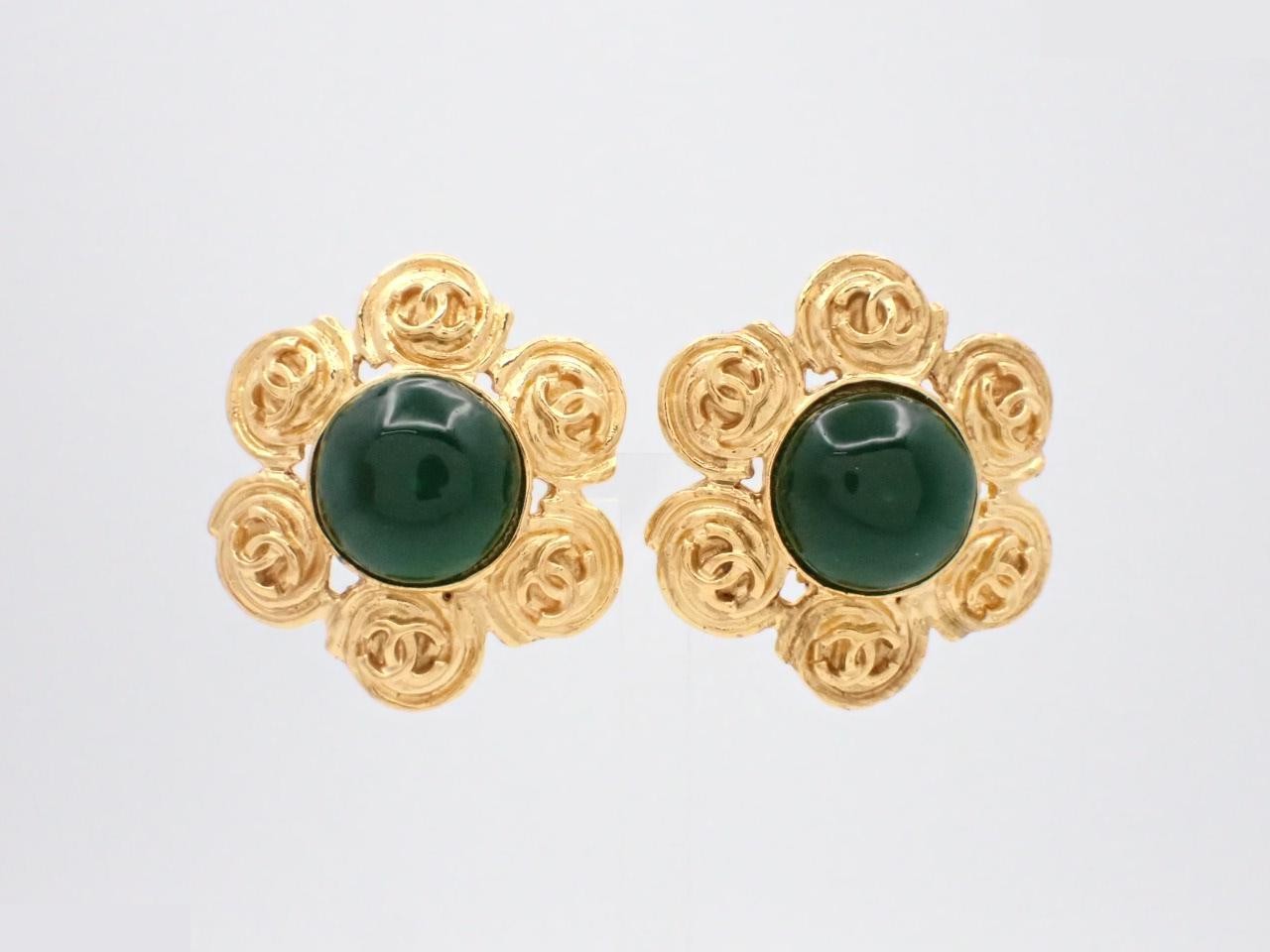 Colored stone, Coco Mark flower motif, 94P