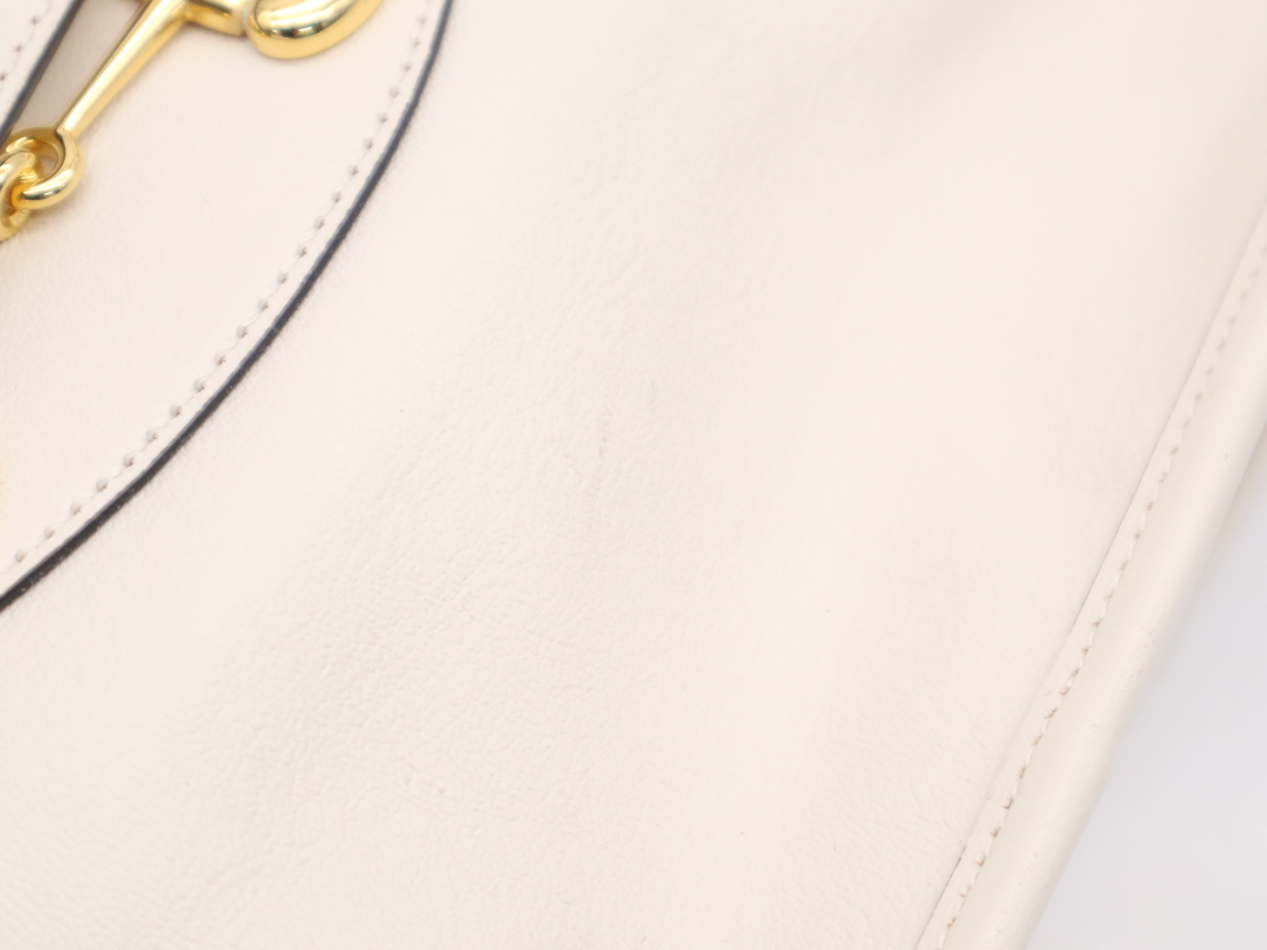 621144 Horsebit 1955 Medium Tote Bag, Leather, Ivory, with Dust Bag. — view 9