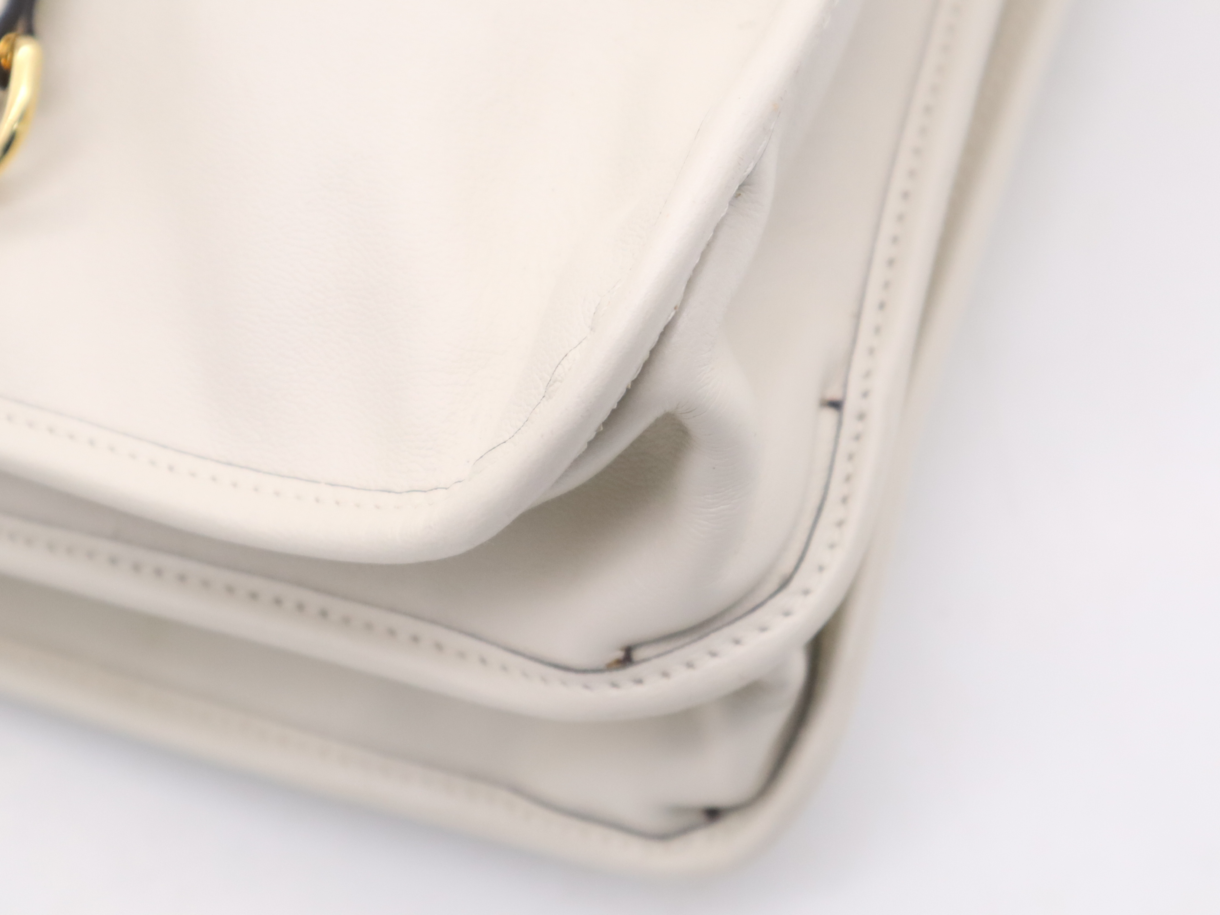 621144 Horsebit 1955 Medium Tote Bag, Leather, Ivory, with Dust Bag. — view 10