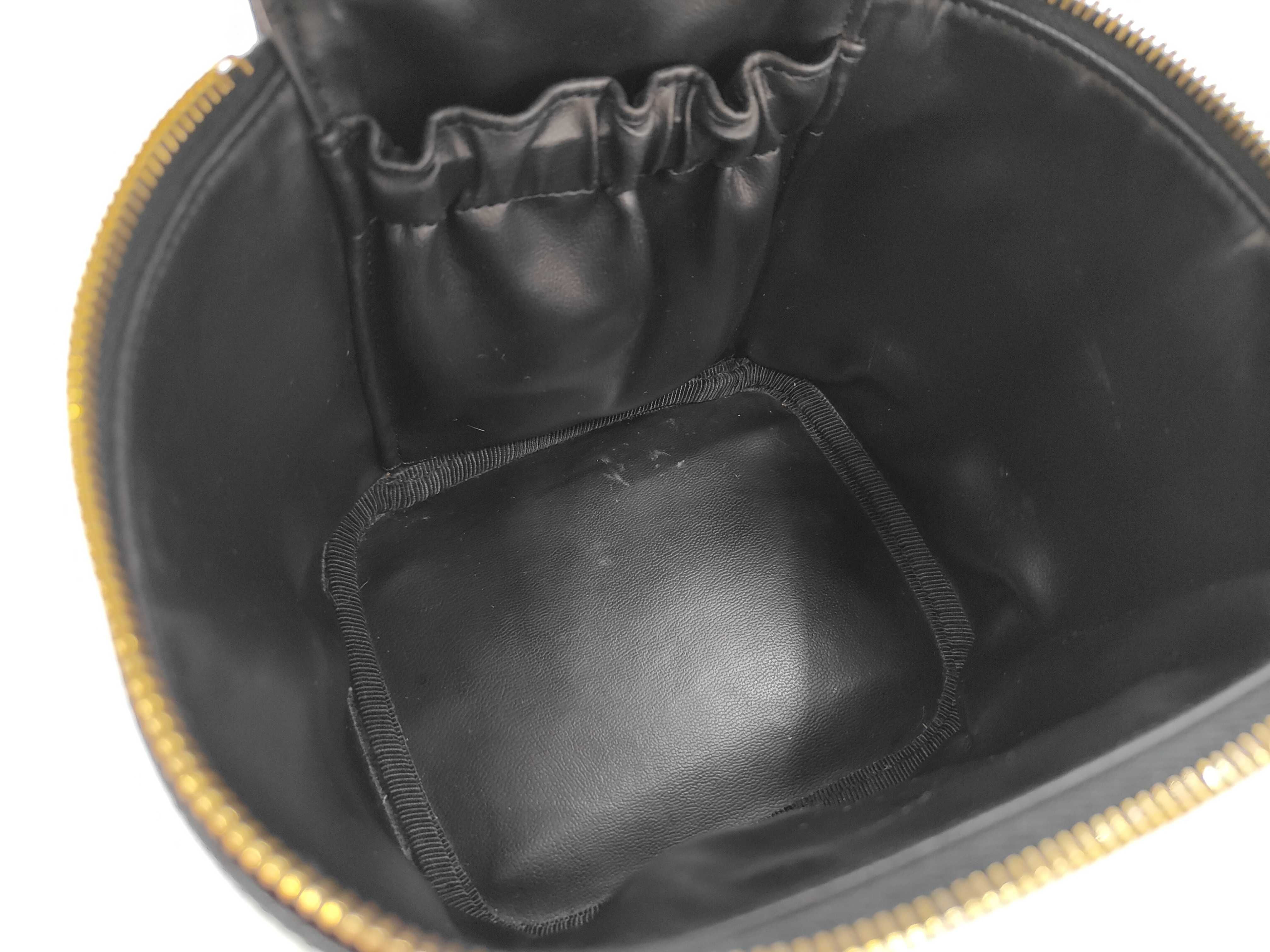 Coco Mark Caviar Skin Vanity Bag, Black with Gold Hardware — view 9