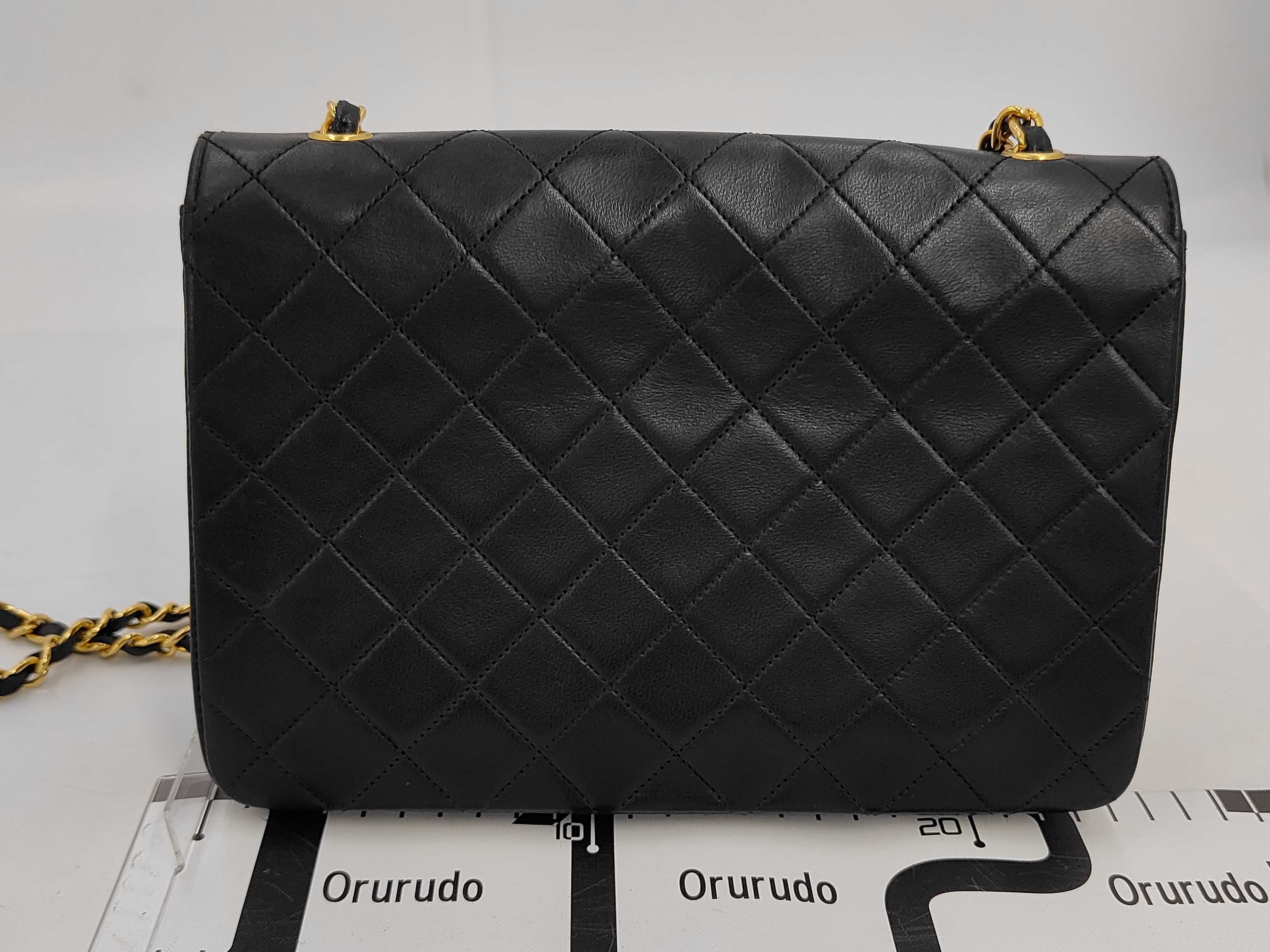 Matelassé Chain Lambskin Black Shoulder Bag with GP Hardware — view 2