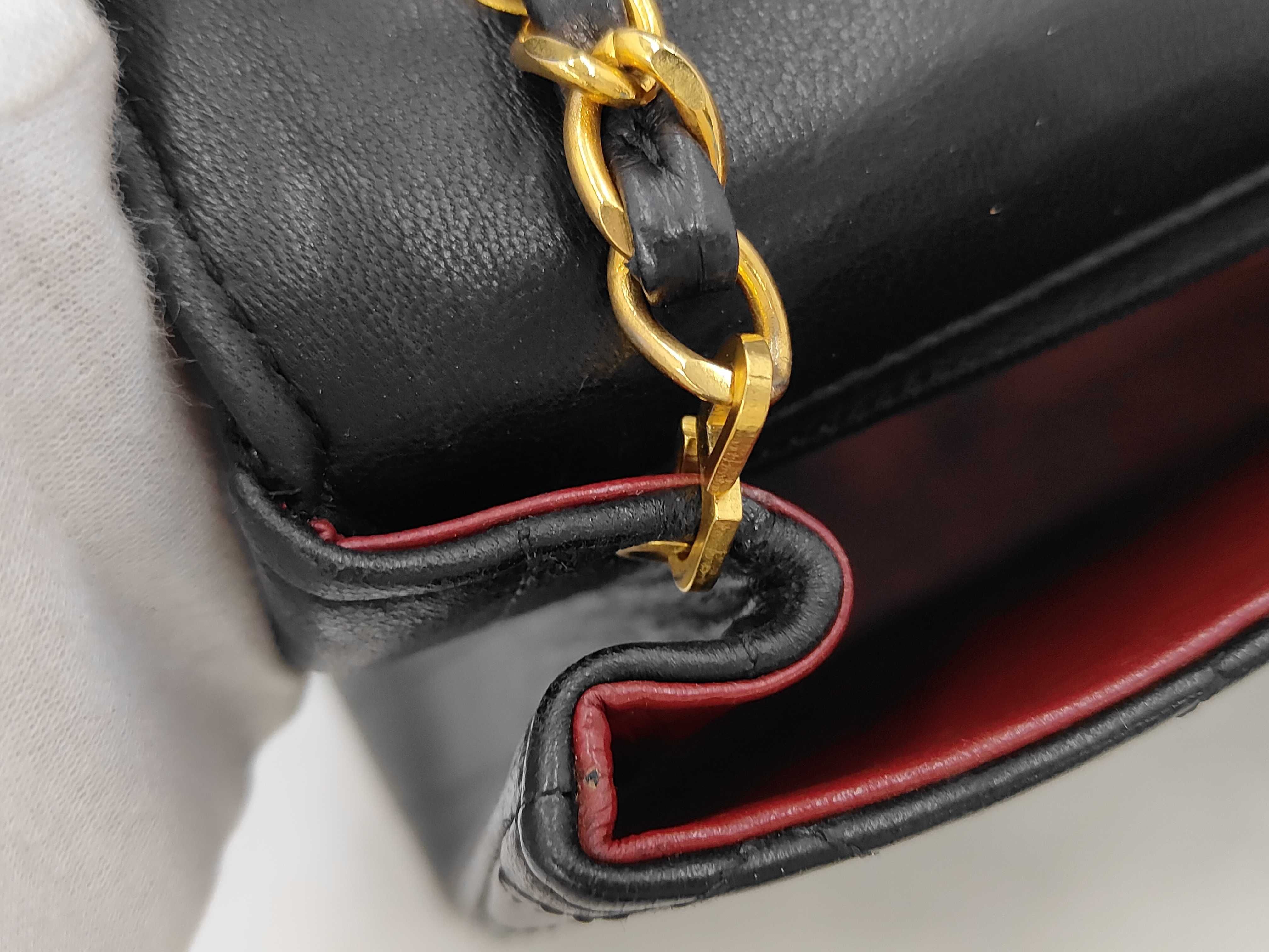 Matelassé Chain Lambskin Black Shoulder Bag with GP Hardware — view 7