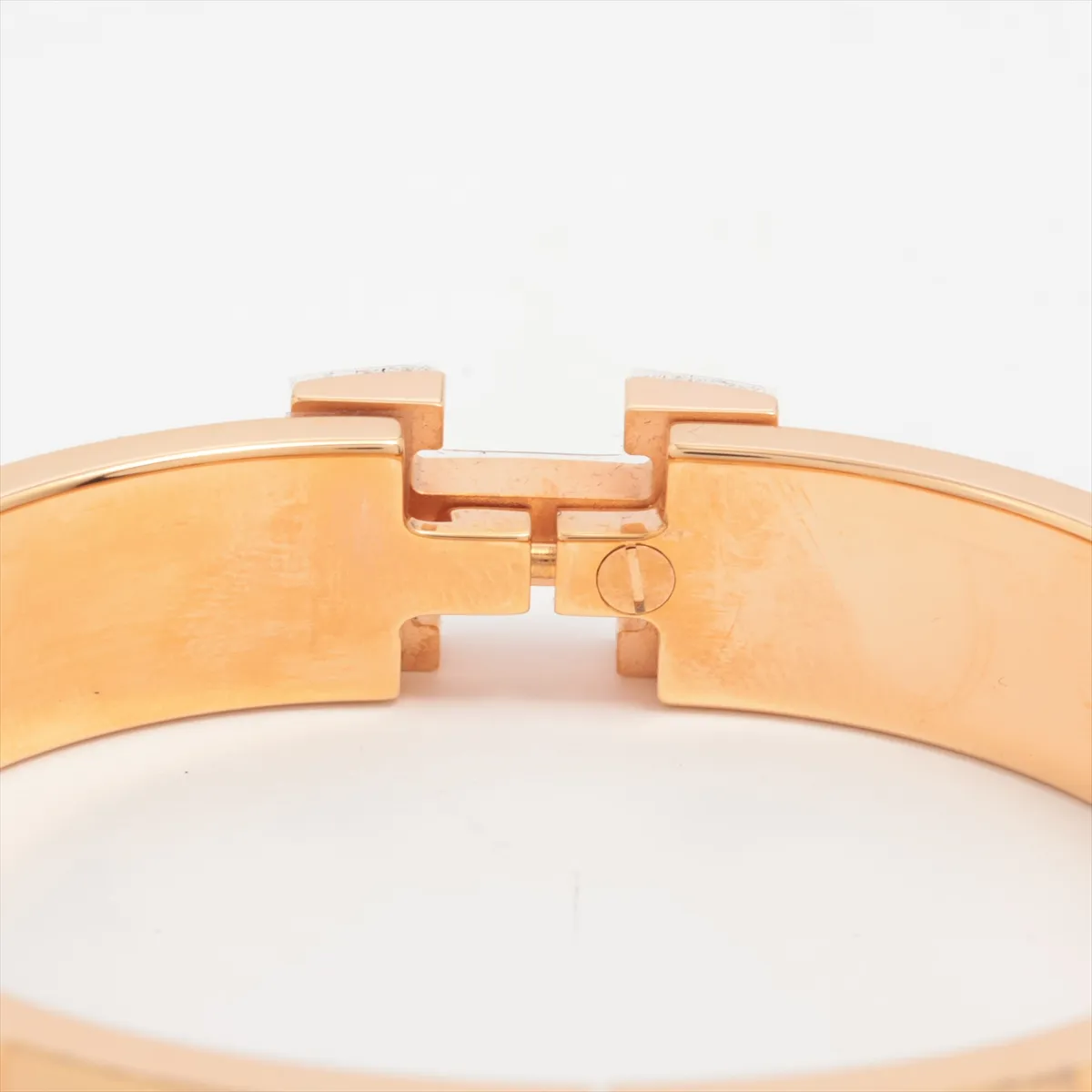 Click H Fan FI0261 Bangle, GP Gold x Marron Glacé. Shows signs of wear including — view 4