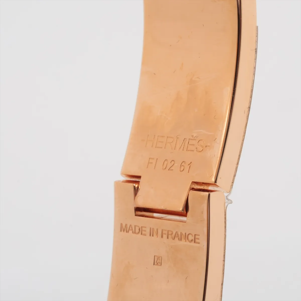 Click H Fan FI0261 Bangle, GP Gold x Marron Glacé. Shows signs of wear including — view 6