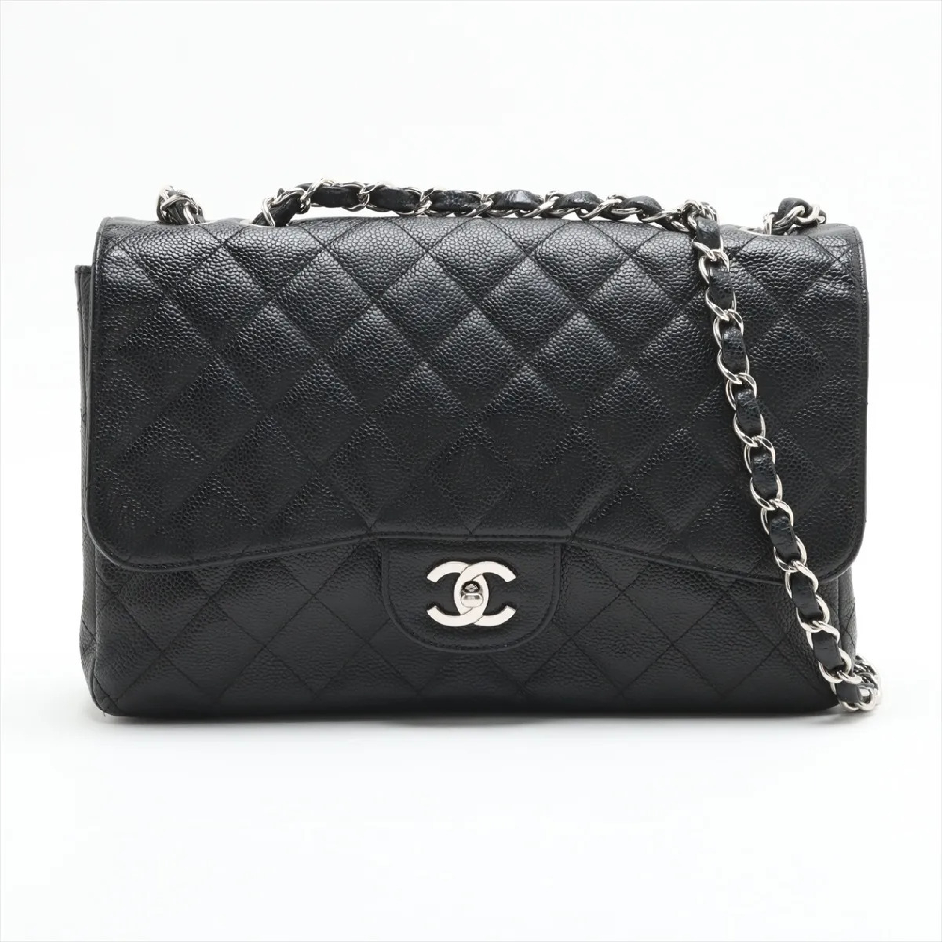 Large Matelassé 30 Caviar Skin Single Flap Double Chain Bag A28600 Shoulder Bag