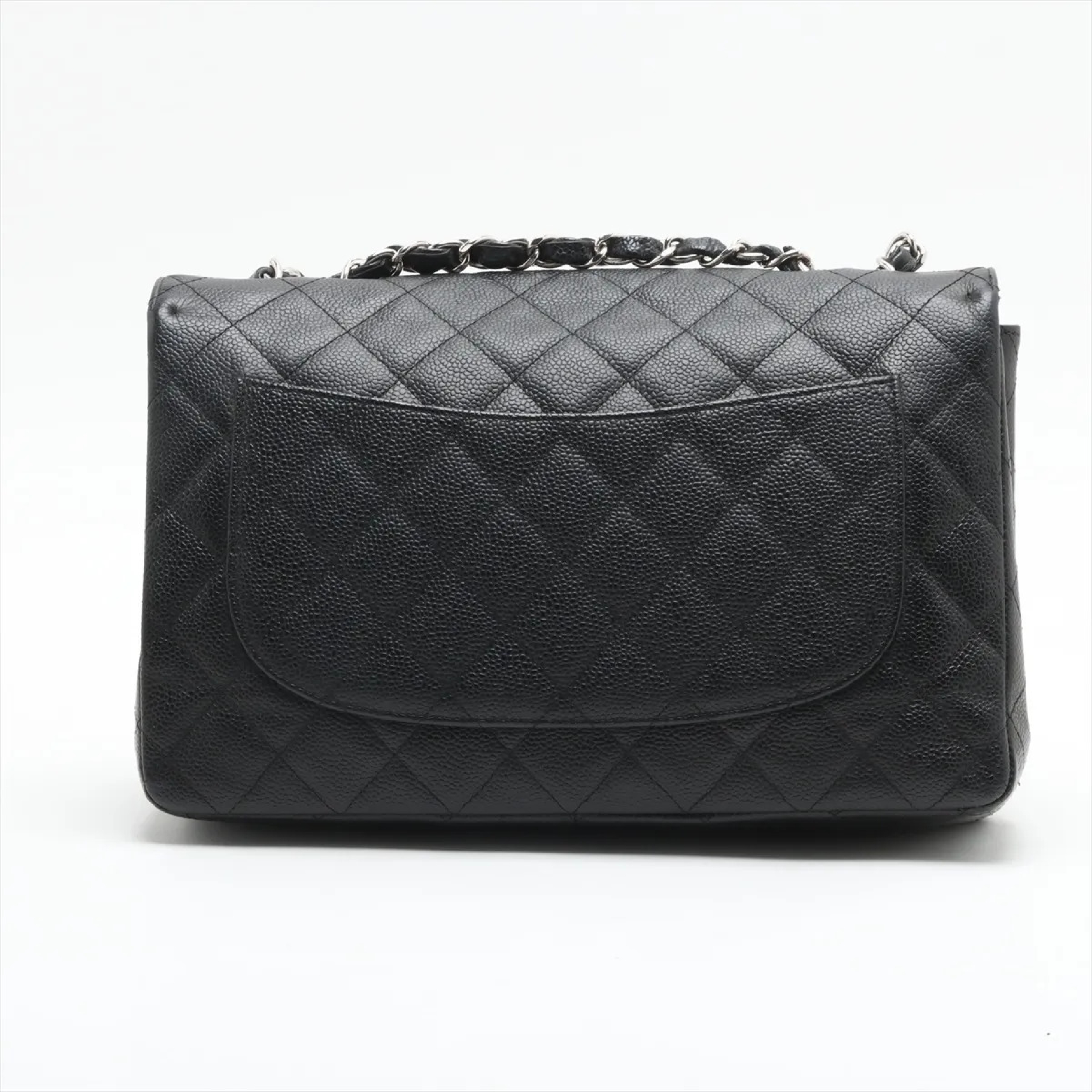 Large Matelassé 30 Caviar Skin Single Flap Double Chain Bag A28600 Shoulder Bag — view 2