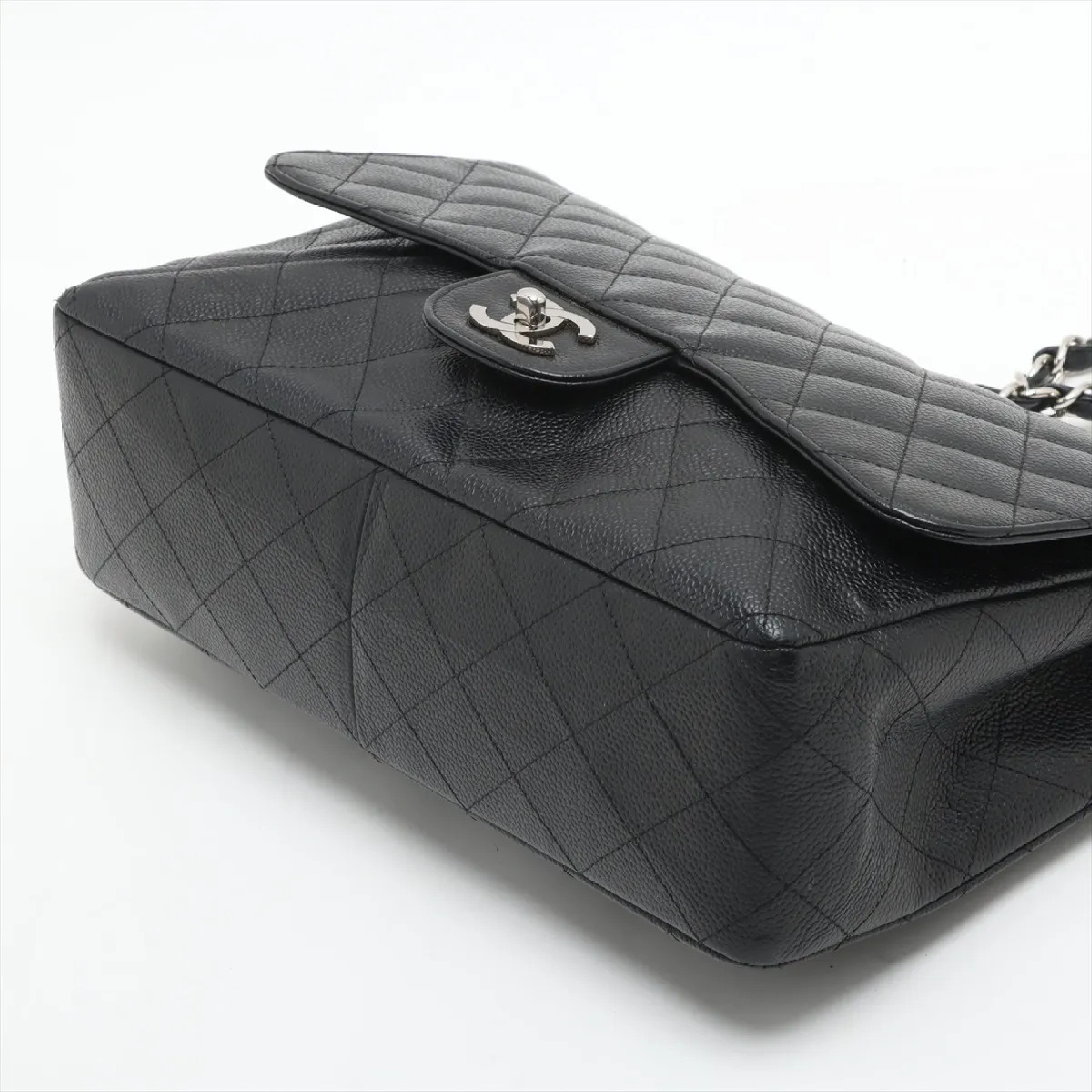 Large Matelassé 30 Caviar Skin Single Flap Double Chain Bag A28600 Shoulder Bag — view 4