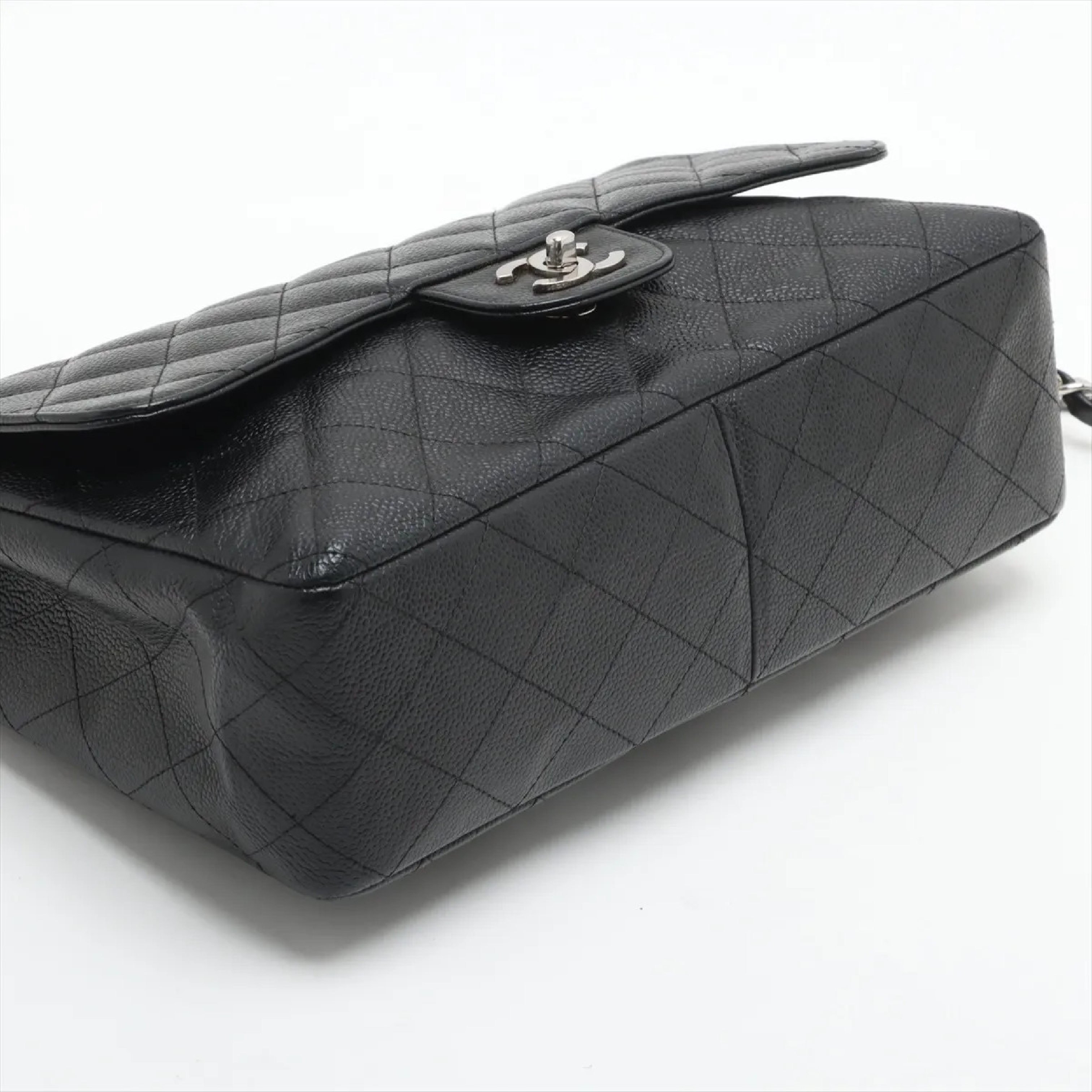 Large Matelassé 30 Caviar Skin Single Flap Double Chain Bag A28600 Shoulder Bag — view 5