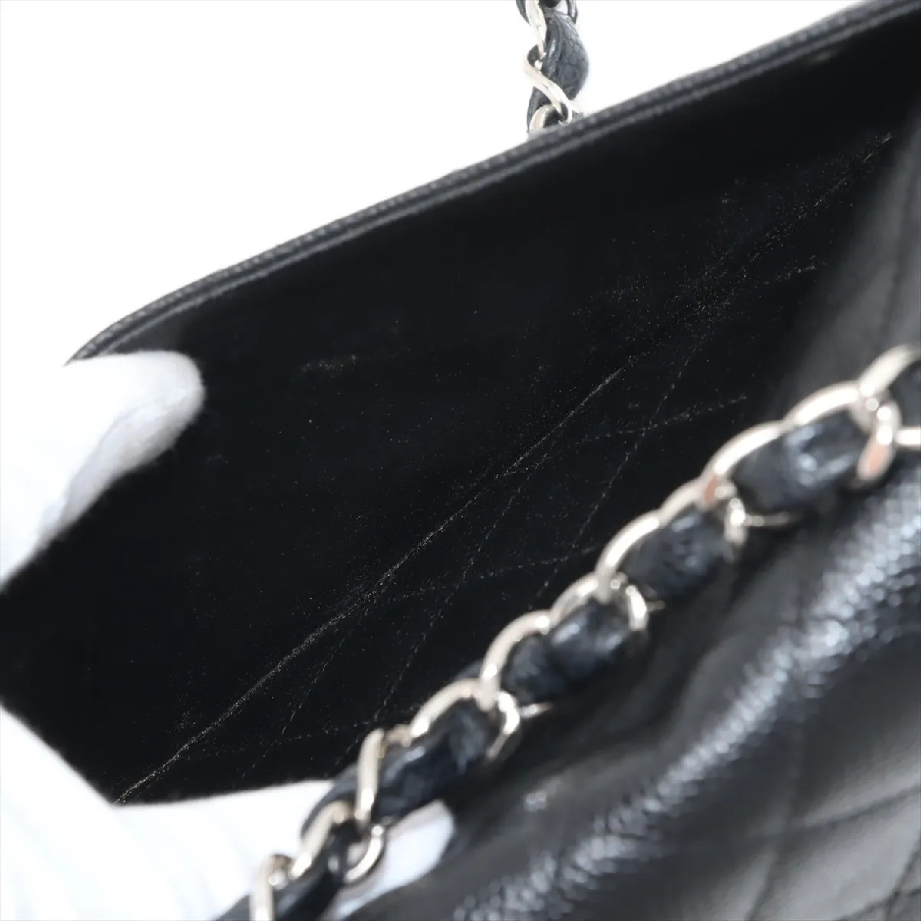 Large Matelassé 30 Caviar Skin Single Flap Double Chain Bag A28600 Shoulder Bag — view 9