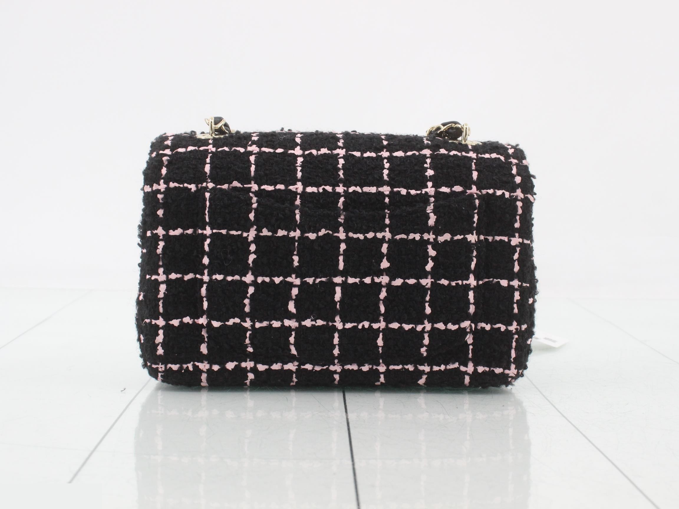 Tweed Mini Matelassé Square Shoulder Bag — view 2