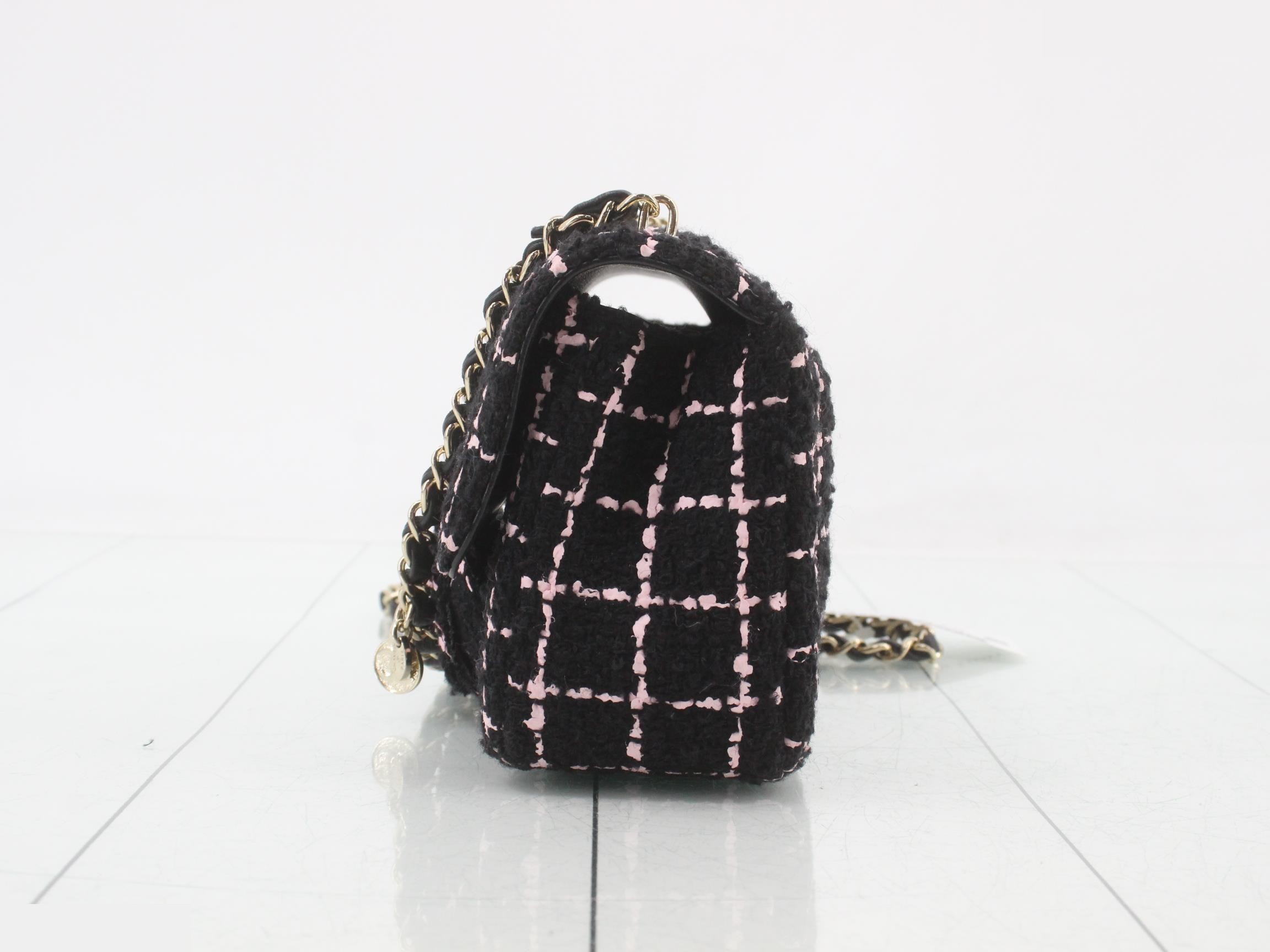Tweed Mini Matelassé Square Shoulder Bag — view 3