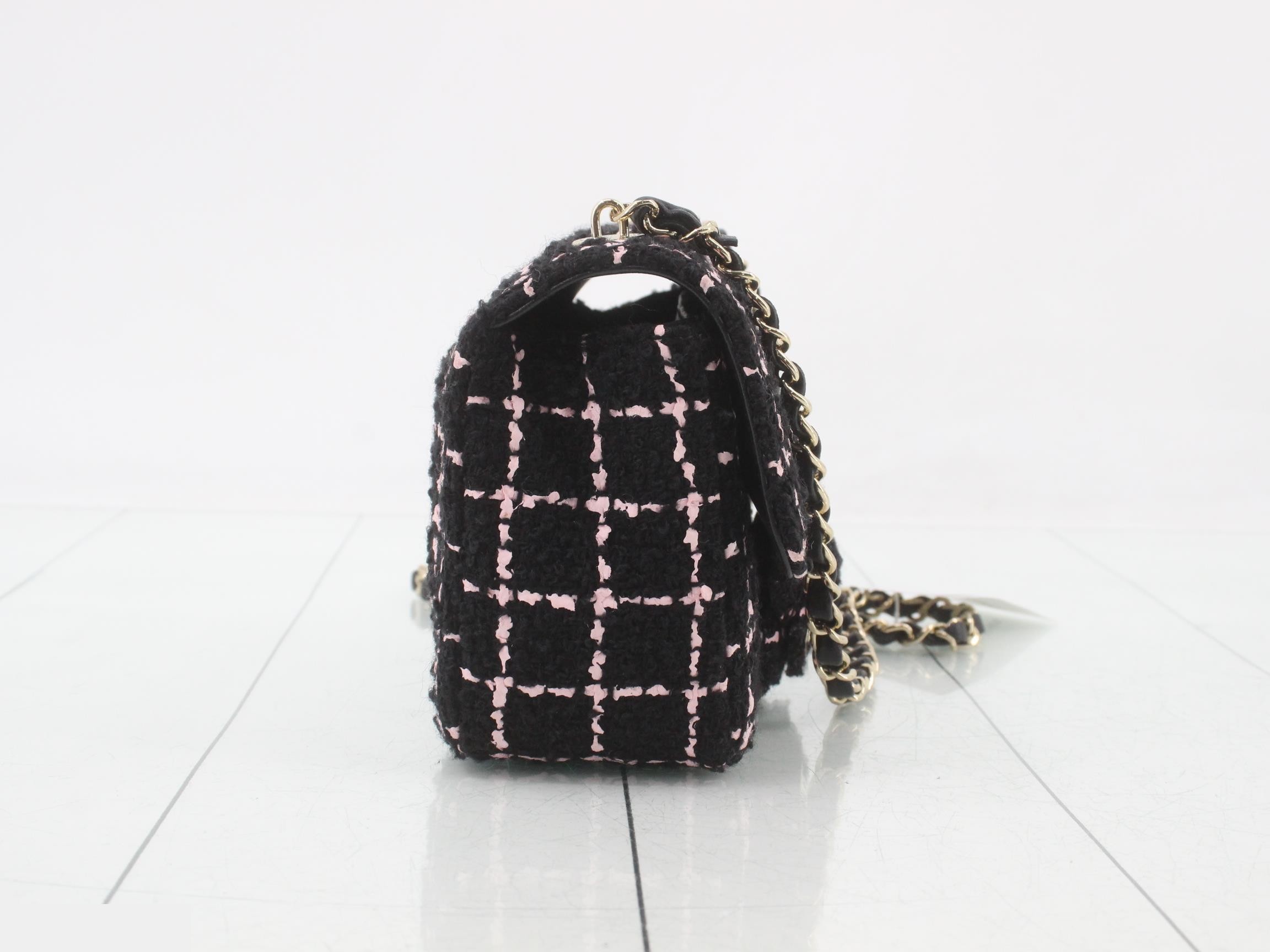 Tweed Mini Matelassé Square Shoulder Bag — view 4