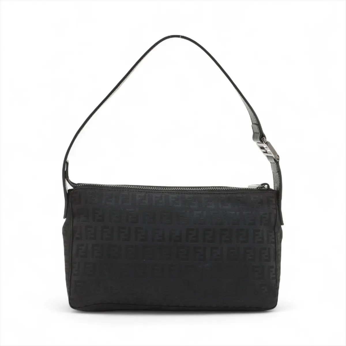 Zucchino Canvas x Leather Shoulder Bag Black 8BR444 — view 2