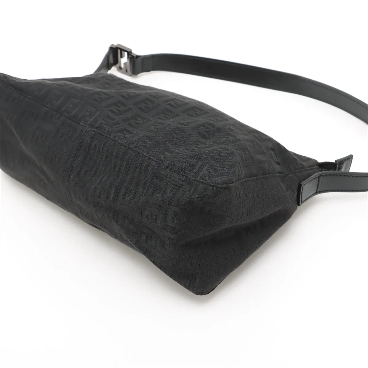 Zucchino Canvas x Leather Shoulder Bag Black 8BR444 — view 3